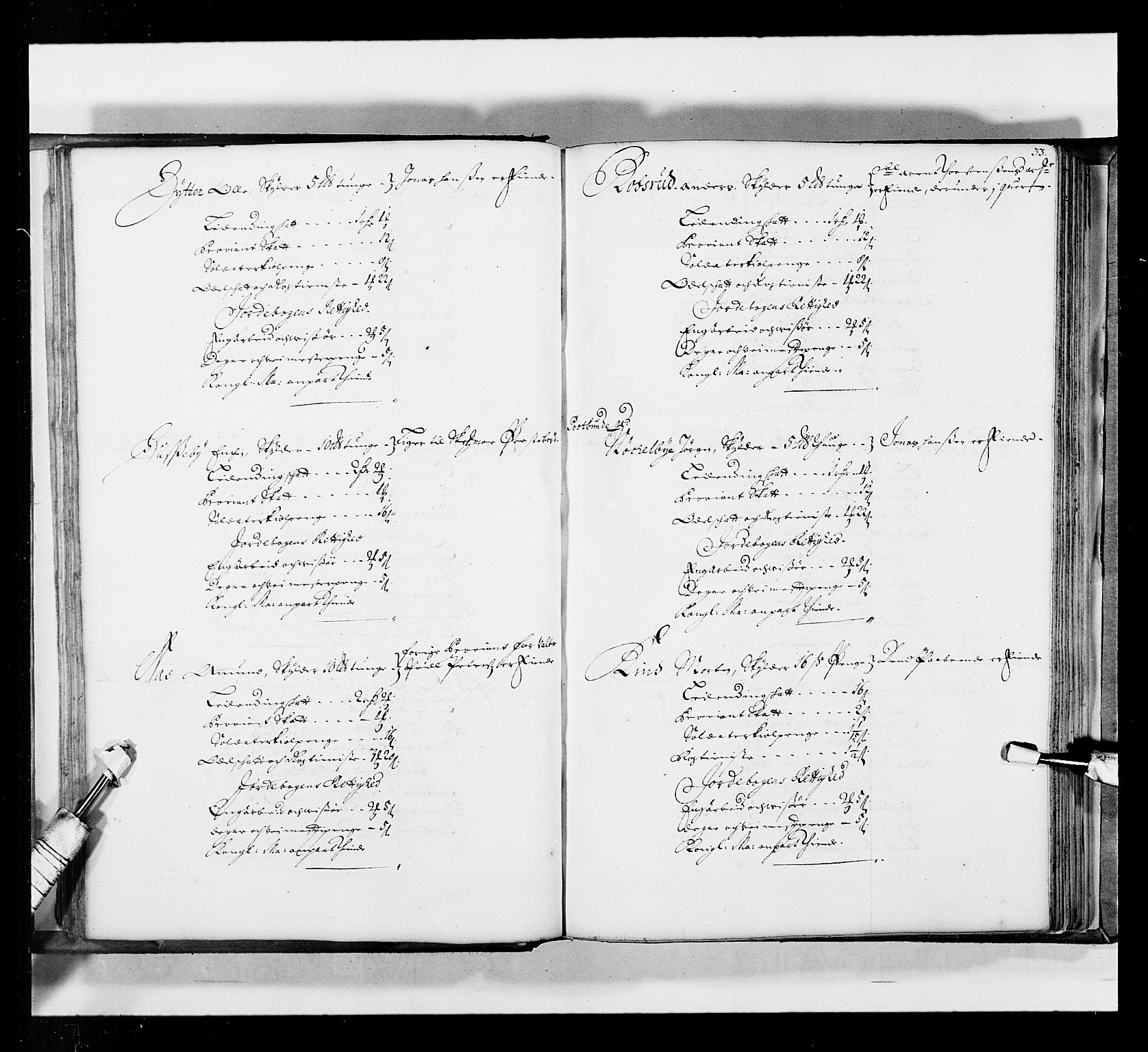 Stattholderembetet 1572-1771, AV/RA-EA-2870/Ek/L0035/0001: Jordebøker 1662-1720: / Matrikkel for Nedre Romerike, 1695, p. 32b-33a