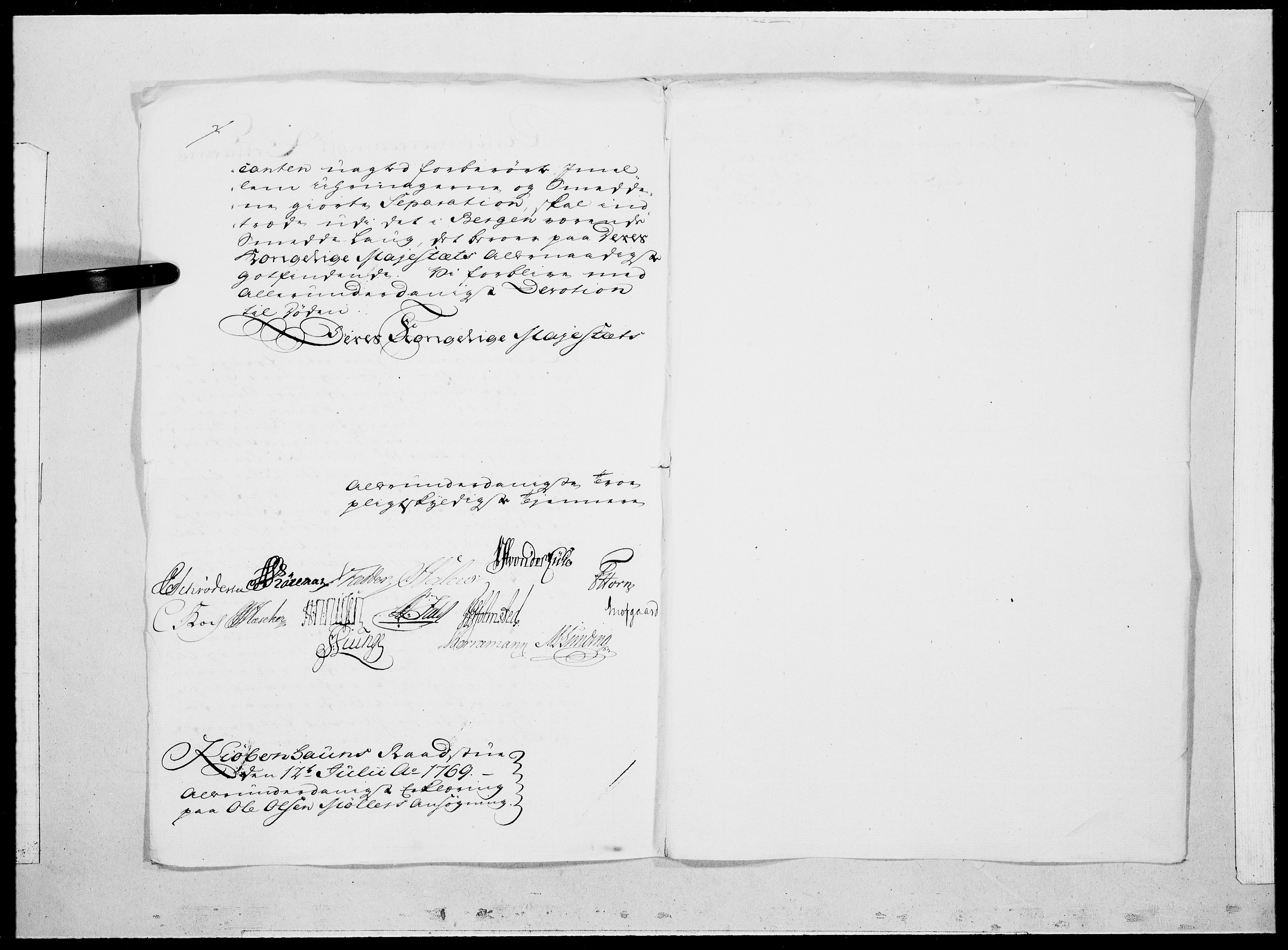 Danske Kanselli 1572-1799, AV/RA-EA-3023/F/Fc/Fcc/Fcca/L0200: Norske innlegg 1572-1799, 1769, p. 172