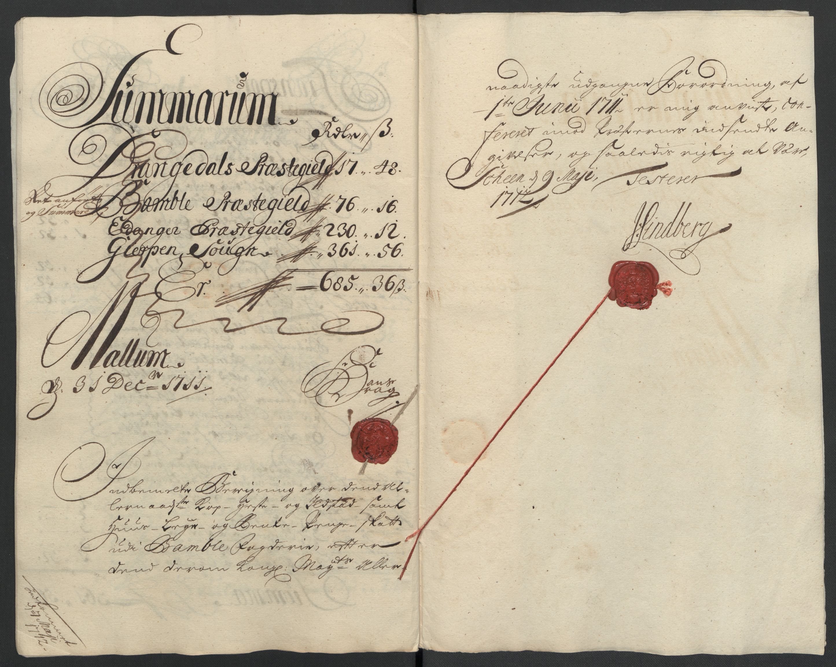 Rentekammeret inntil 1814, Reviderte regnskaper, Fogderegnskap, AV/RA-EA-4092/R36/L2120: Fogderegnskap Øvre og Nedre Telemark og Bamble, 1711, p. 164