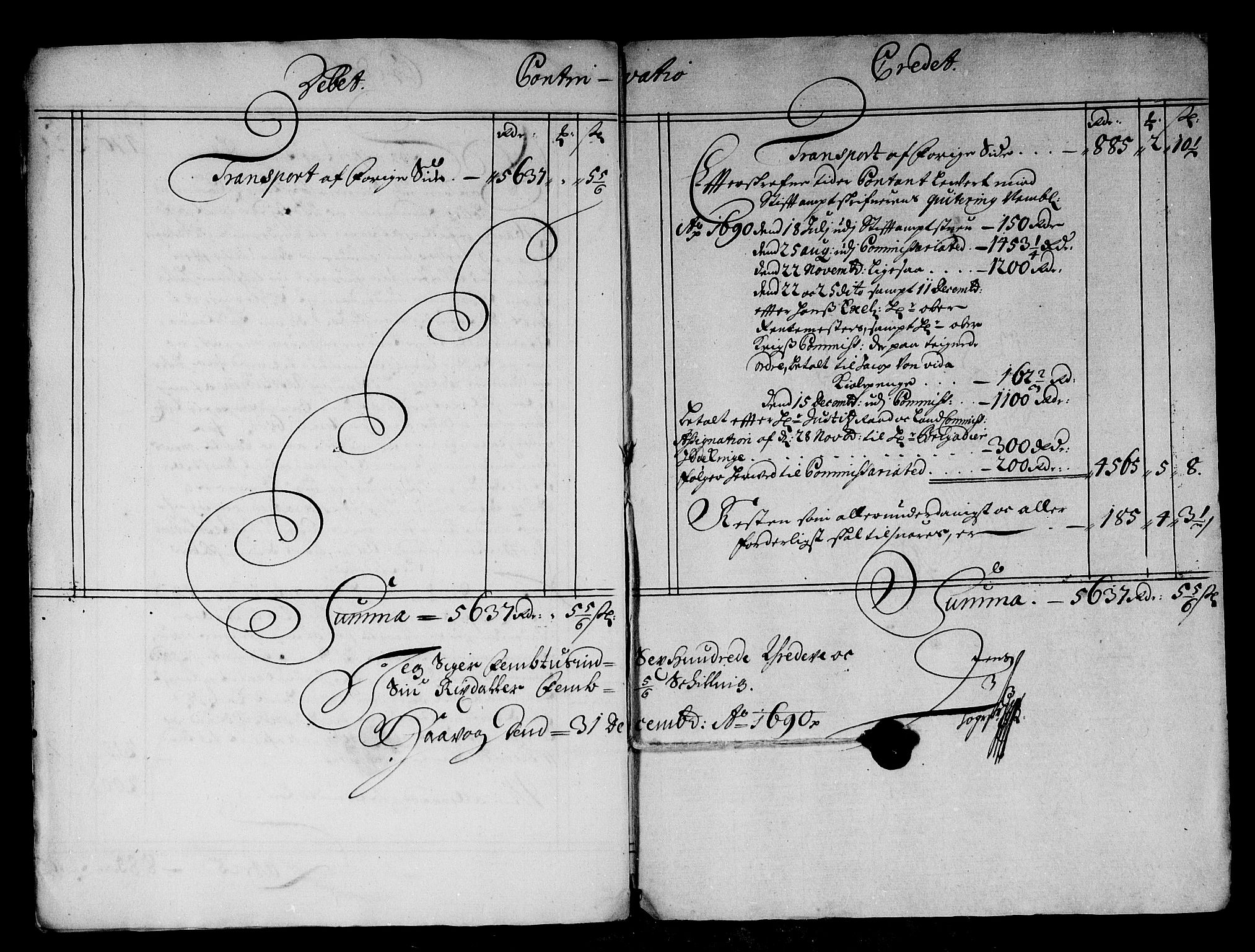 Rentekammeret inntil 1814, Reviderte regnskaper, Stiftamtstueregnskaper, Bergen stiftamt, AV/RA-EA-6043/R/Rc/L0093: Bergen stiftamt, 1690