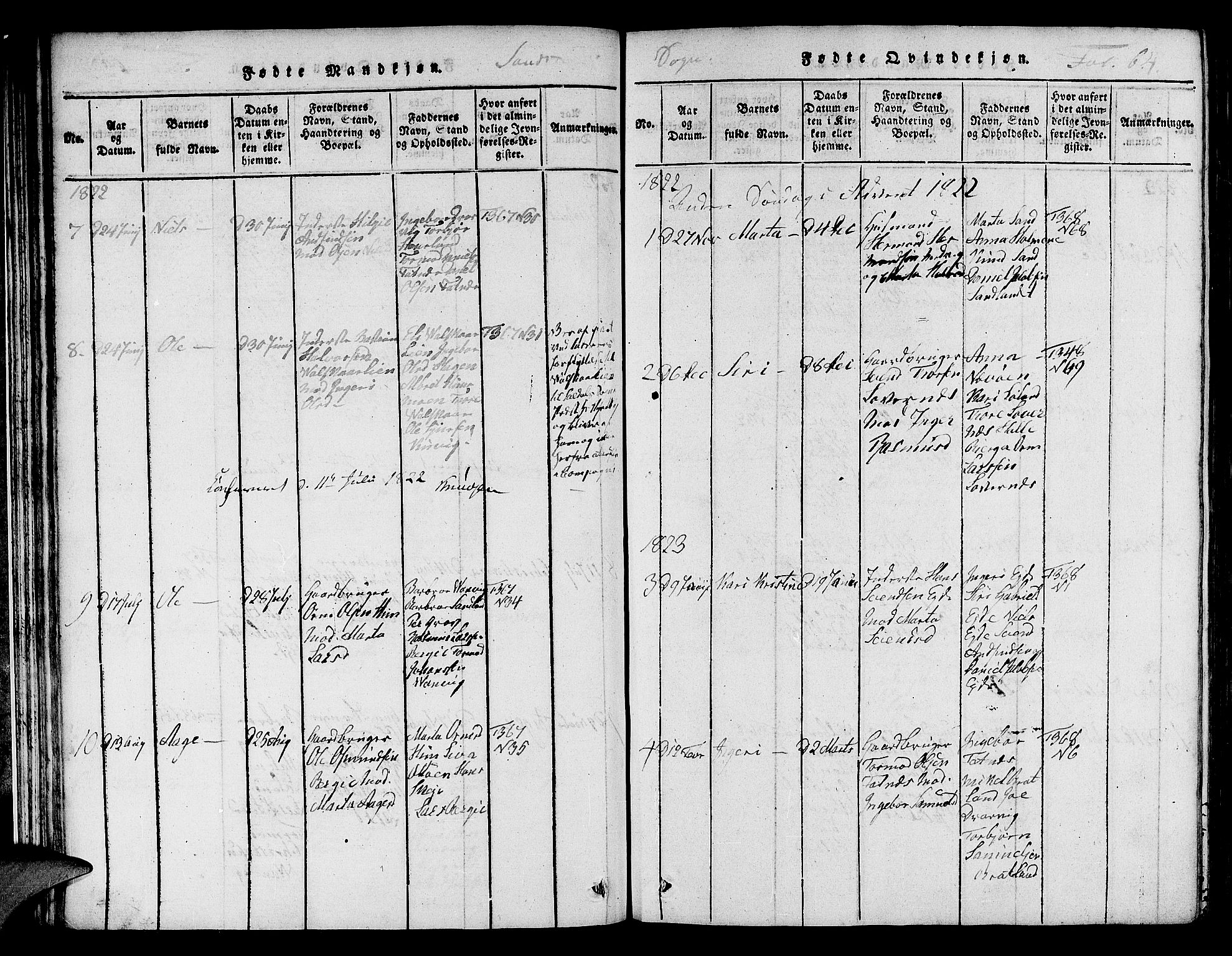 Jelsa sokneprestkontor, SAST/A-101842/01/V: Parish register (copy) no. B 1 /2, 1816-1828, p. 64