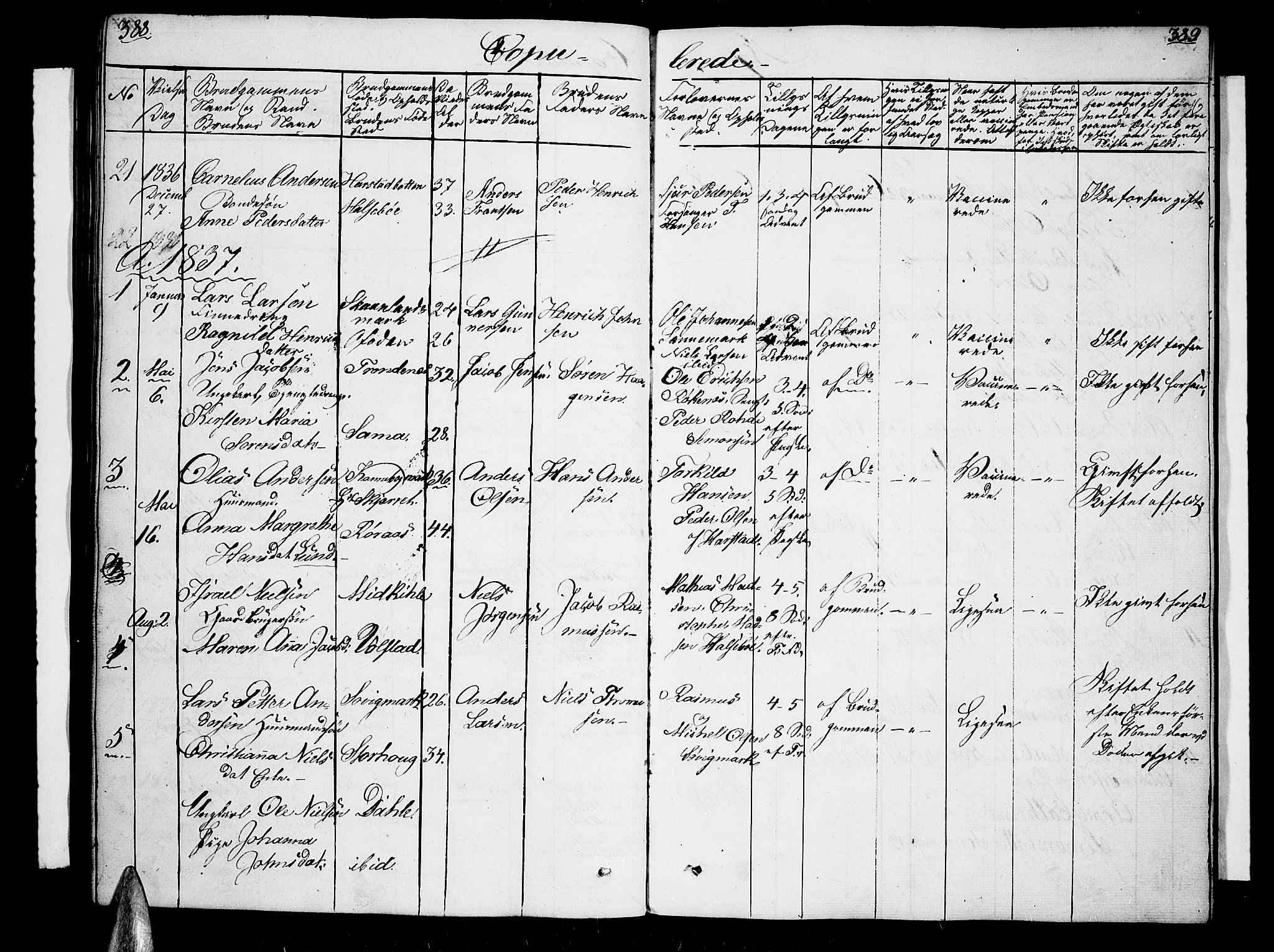 Trondenes sokneprestkontor, AV/SATØ-S-1319/H/Hb/L0005klokker: Parish register (copy) no. 5, 1834-1845, p. 388-389