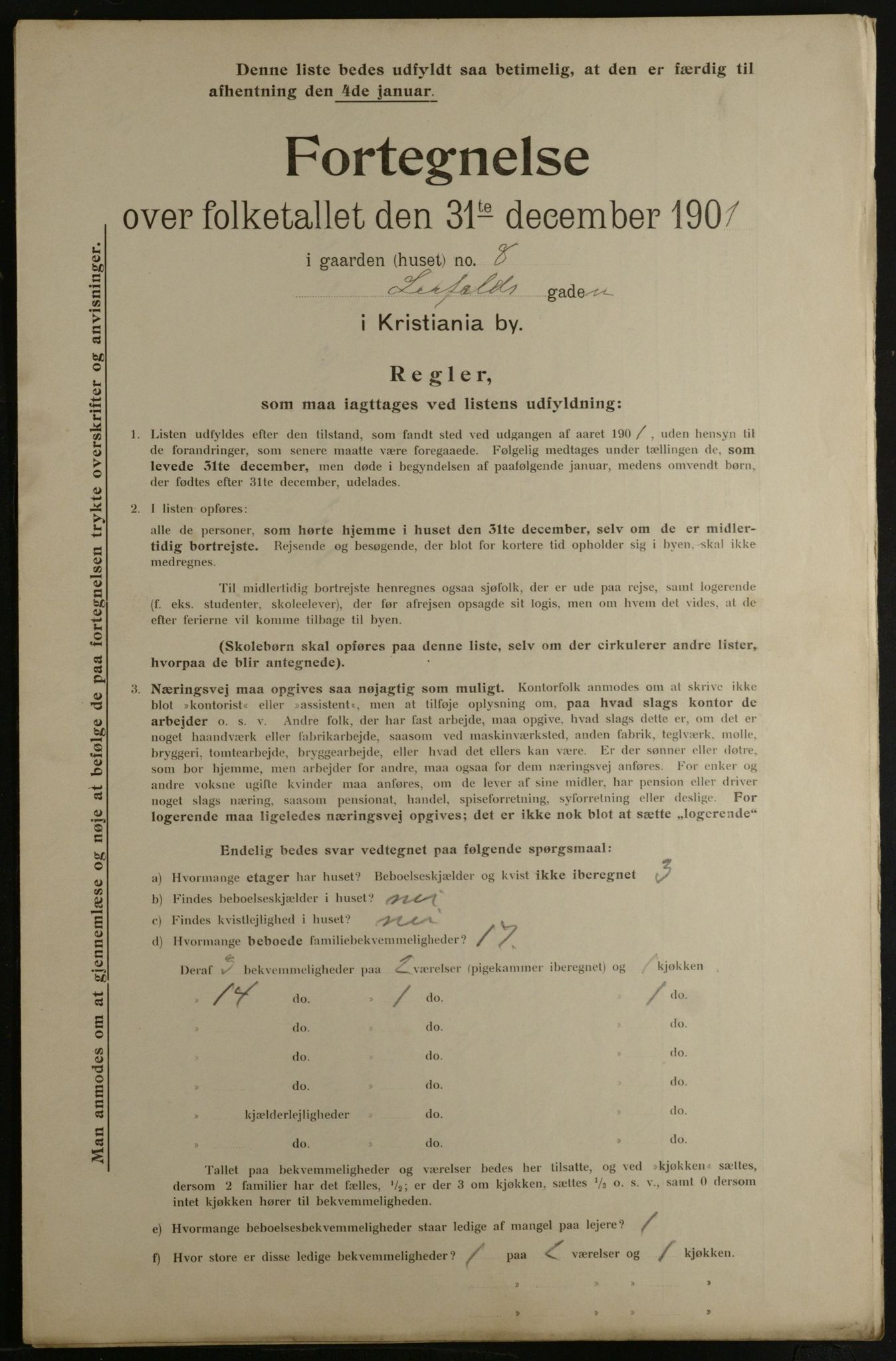 OBA, Municipal Census 1901 for Kristiania, 1901, p. 8860