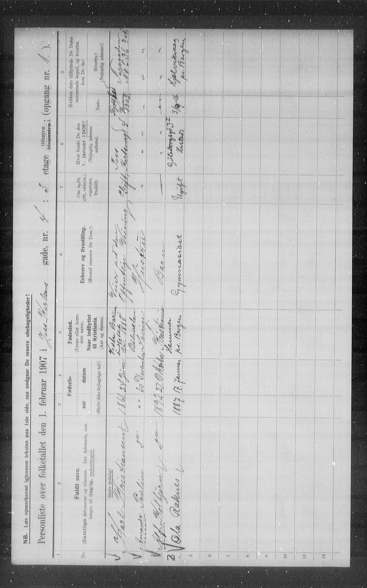 OBA, Municipal Census 1907 for Kristiania, 1907, p. 23939