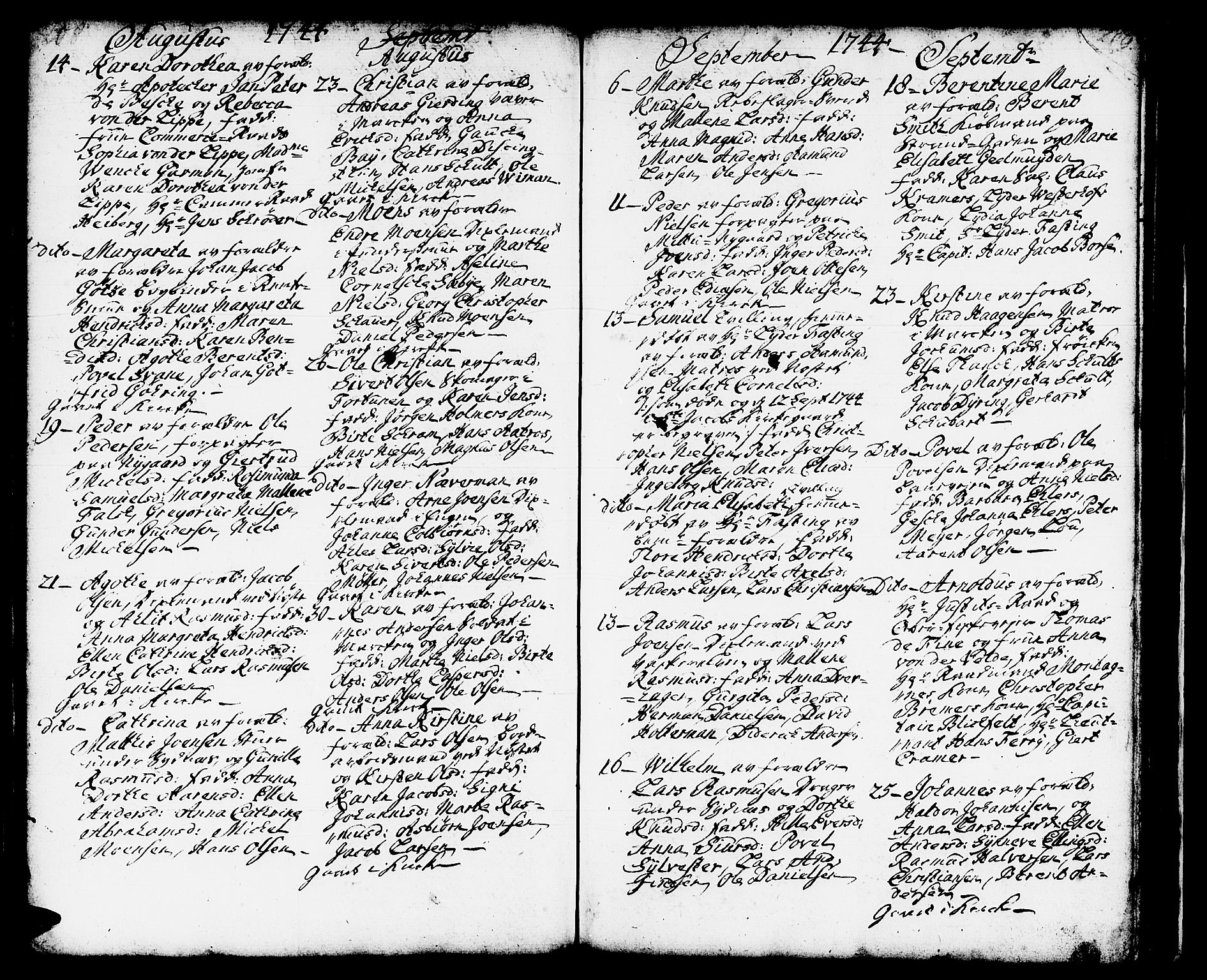 Domkirken sokneprestembete, AV/SAB-A-74801/H/Haa/L0002: Parish register (official) no. A 2, 1733-1750, p. 208-209