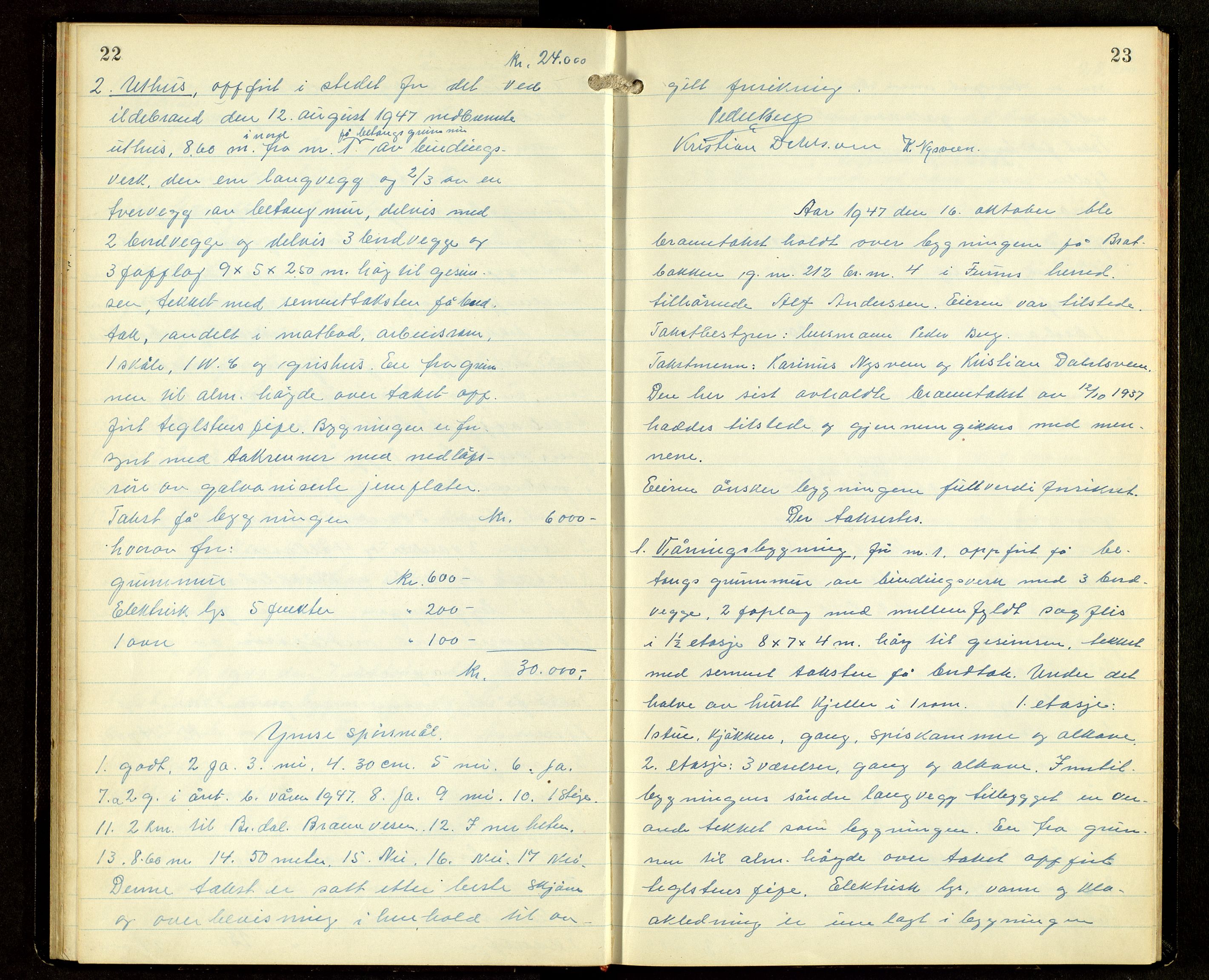 Norges Brannkasse, Furnes, AV/SAH-NBRANF-004/F/L0004: Branntakstprotokoll, 1947-1950, p. 22-23