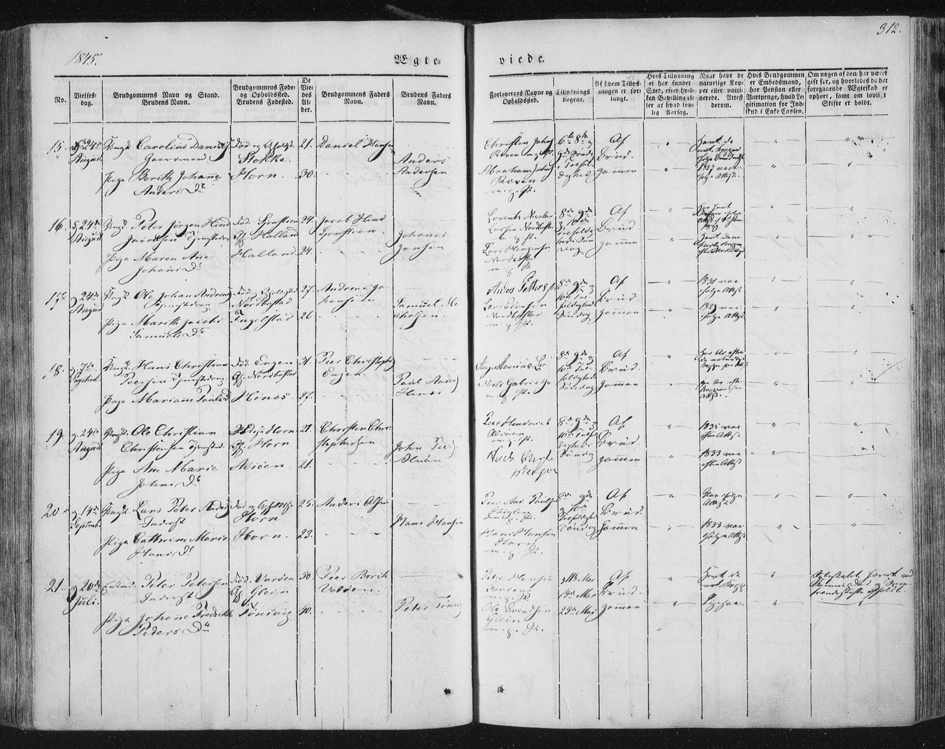 Ministerialprotokoller, klokkerbøker og fødselsregistre - Nordland, AV/SAT-A-1459/838/L0549: Parish register (official) no. 838A07, 1840-1854, p. 312