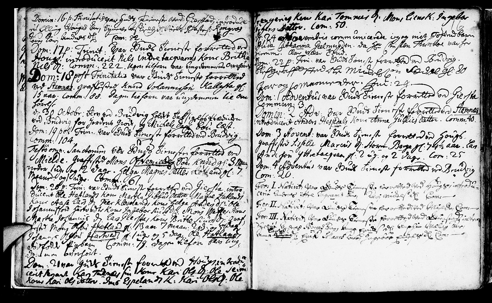 Haus sokneprestembete, SAB/A-75601/H/Haa: Parish register (official) no. A 5, 1733-1747, p. 16