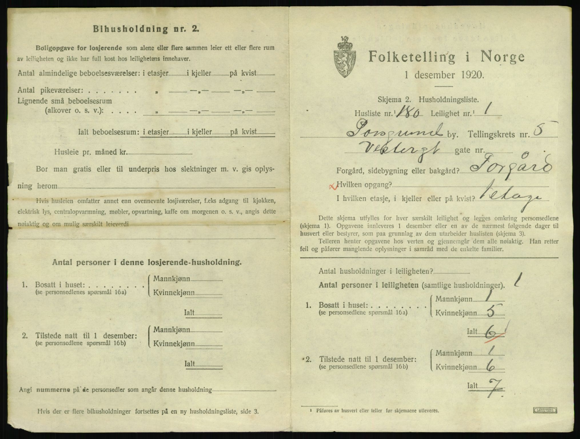 SAKO, 1920 census for Porsgrunn, 1920, p. 7103