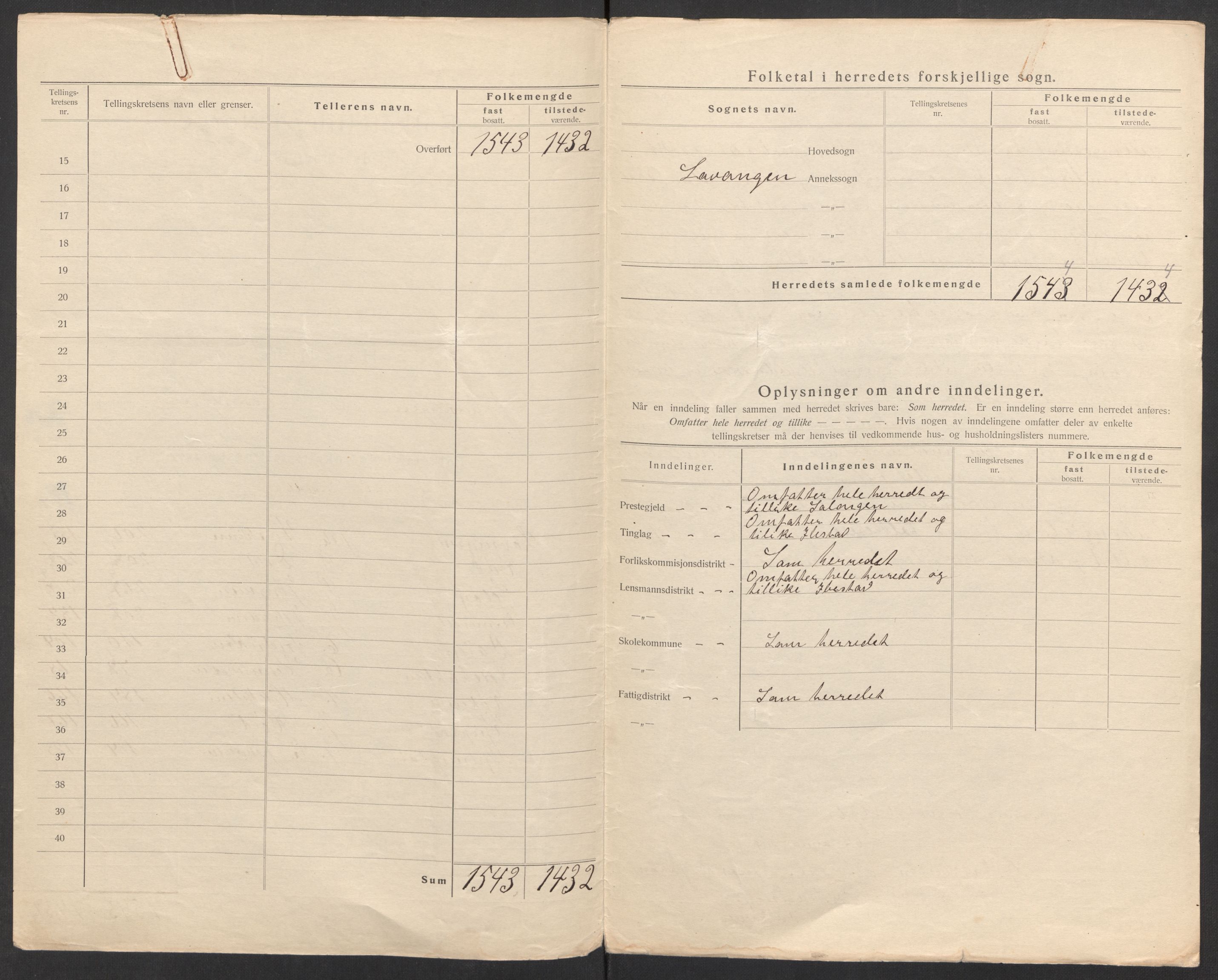 SATØ, 1920 census for Lavangen, 1920, p. 4