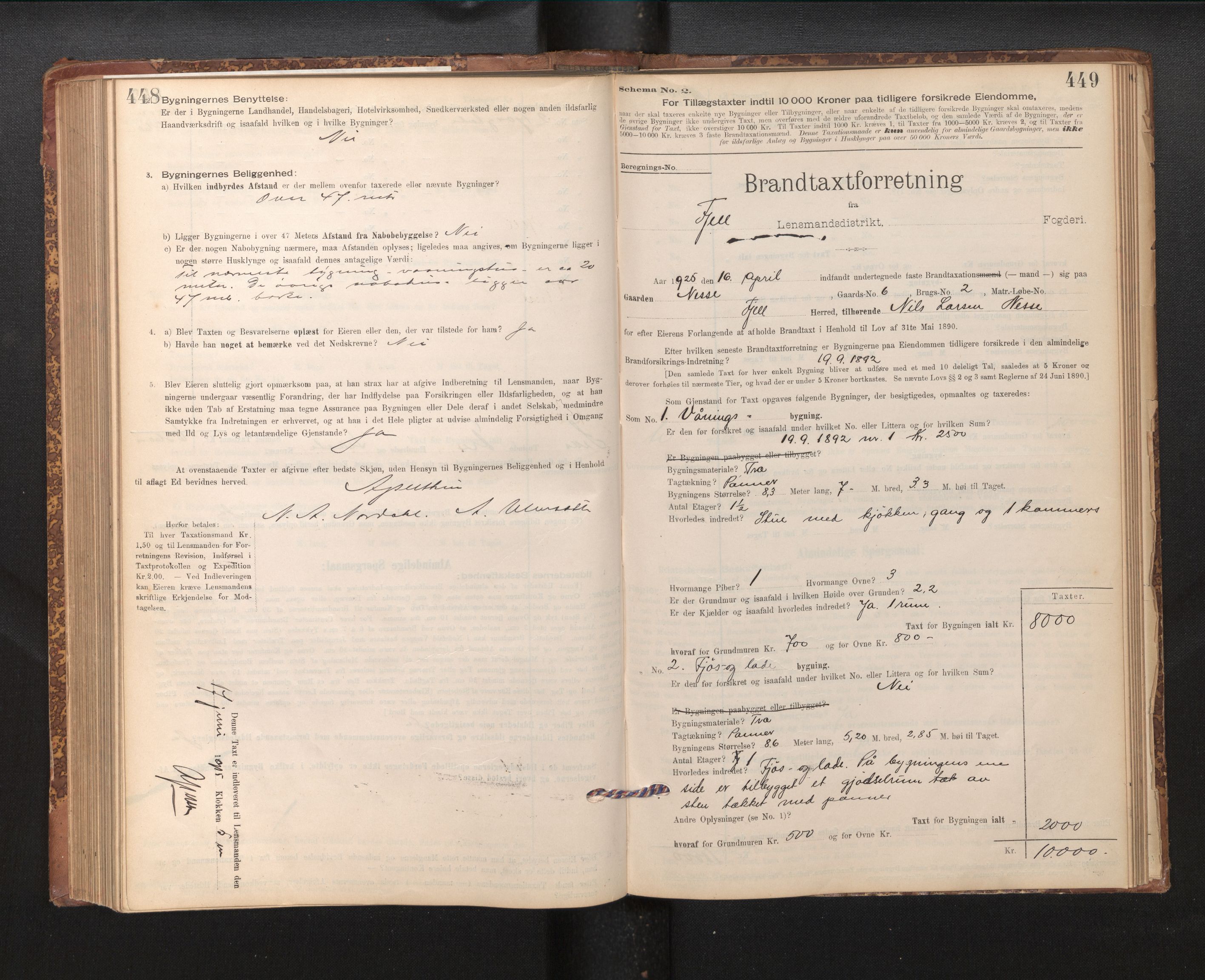 Lensmannen i Fjell, SAB/A-32301/0012/L0005: Branntakstprotokoll, skjematakst, 1895-1931, p. 448-449