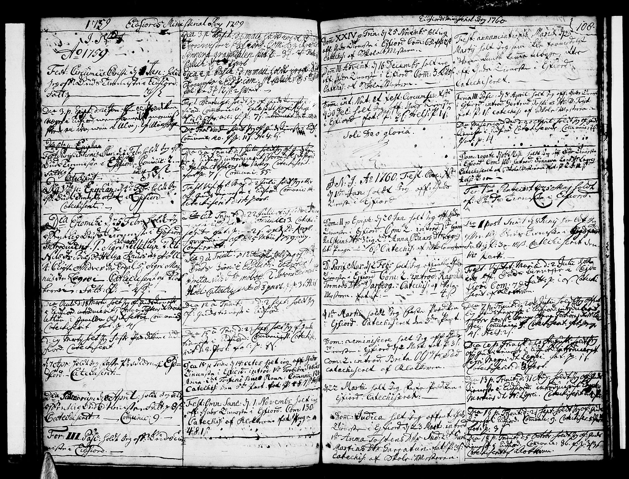 Ulvik sokneprestembete, SAB/A-78801/H/Haa: Parish register (official) no. A 10, 1745-1792, p. 108