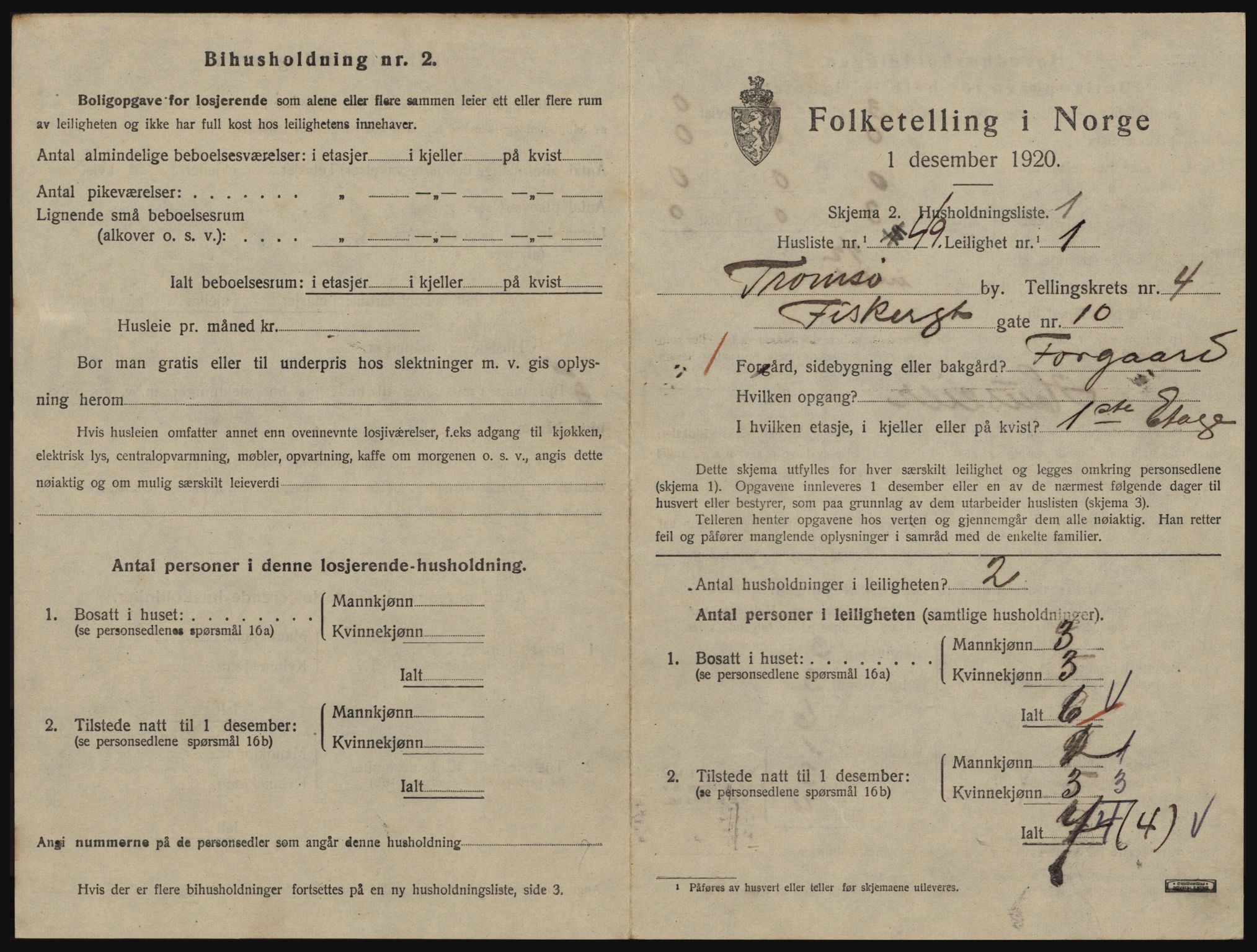 SATØ, 1920 census for Tromsø, 1920, p. 3605