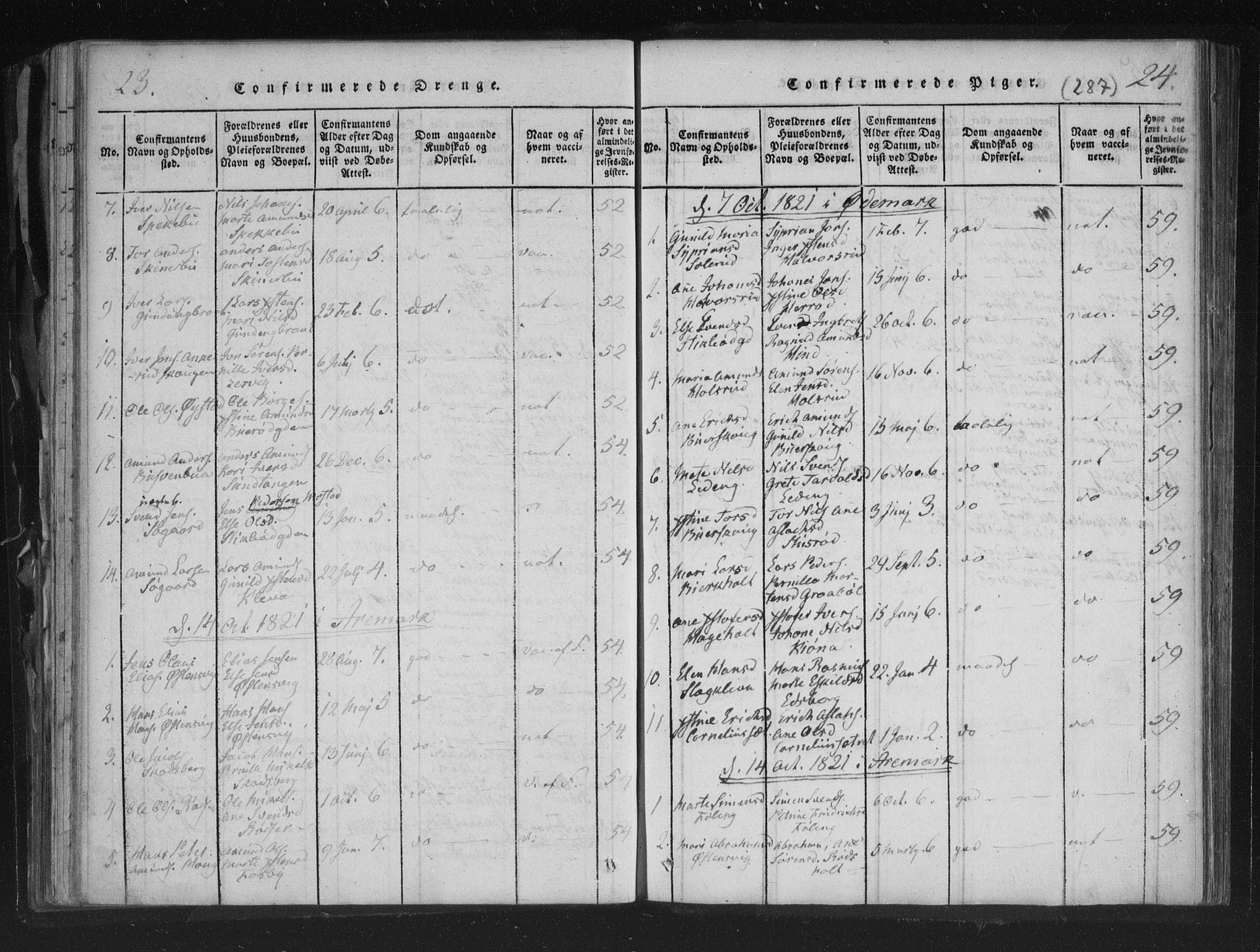 Aremark prestekontor Kirkebøker, SAO/A-10899/F/Fc/L0001: Parish register (official) no. III 1, 1814-1834, p. 23-24