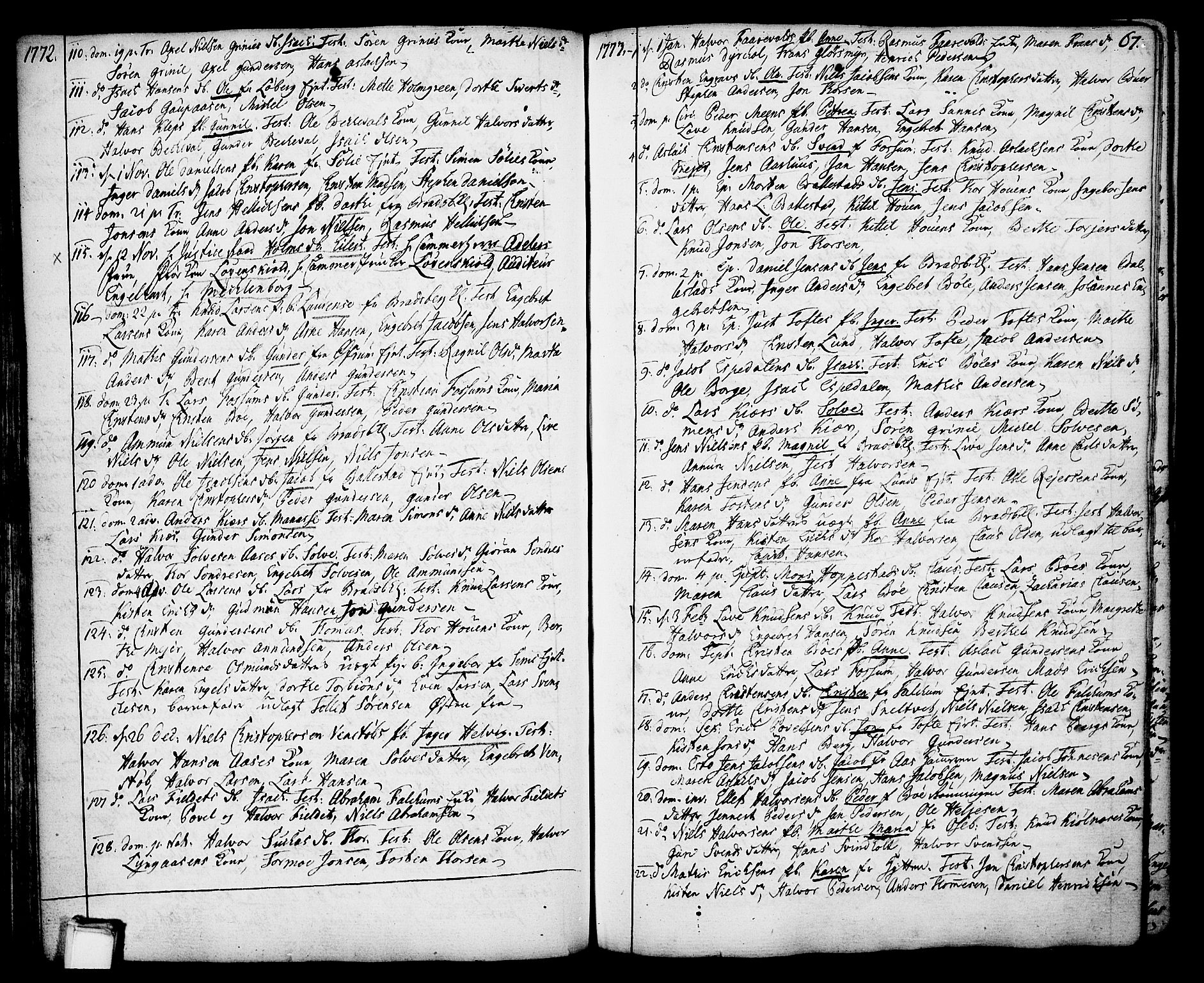 Gjerpen kirkebøker, SAKO/A-265/F/Fa/L0002: Parish register (official) no. I 2, 1747-1795, p. 67