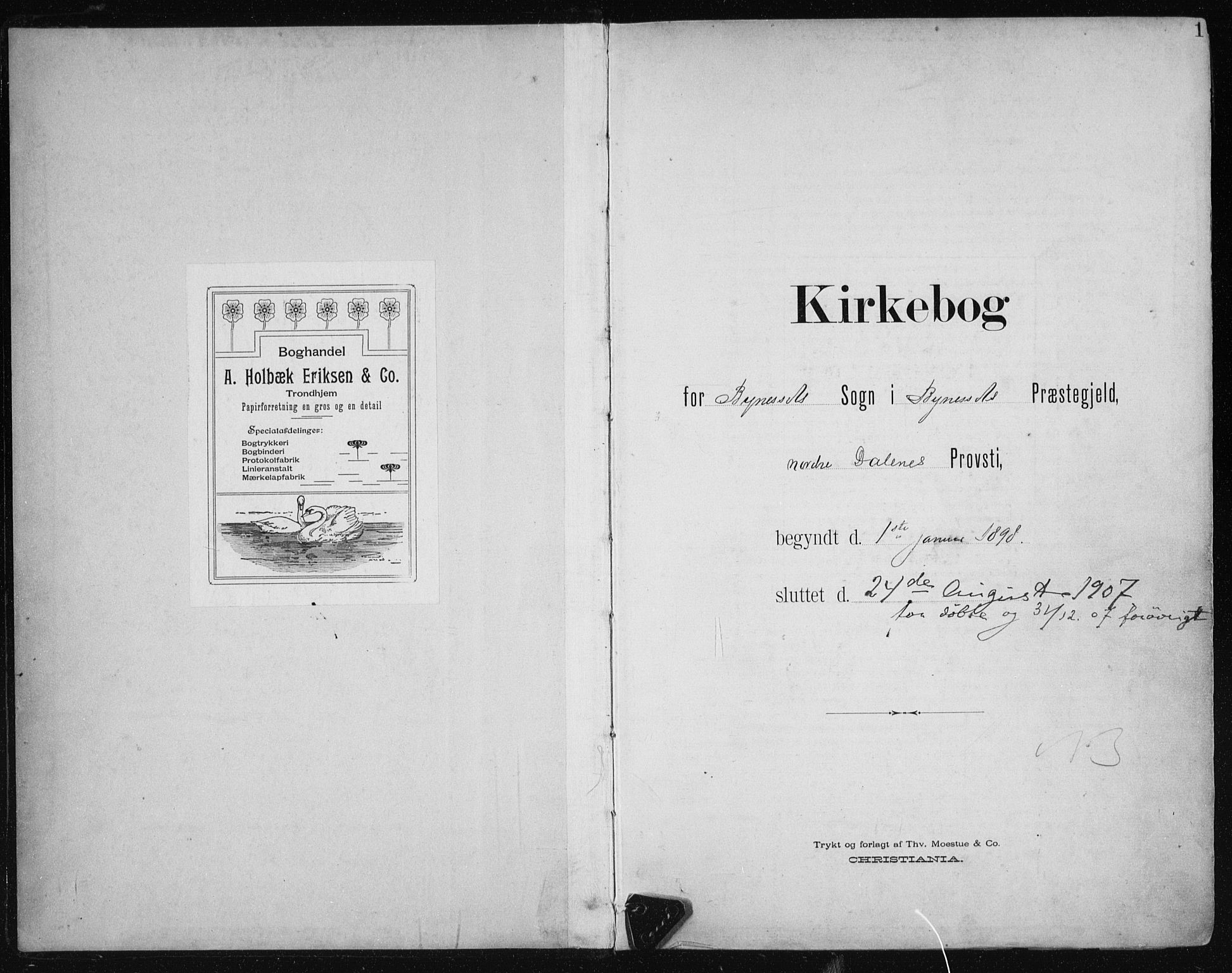 Ministerialprotokoller, klokkerbøker og fødselsregistre - Sør-Trøndelag, SAT/A-1456/612/L0380: Parish register (official) no. 612A12, 1898-1907, p. 1
