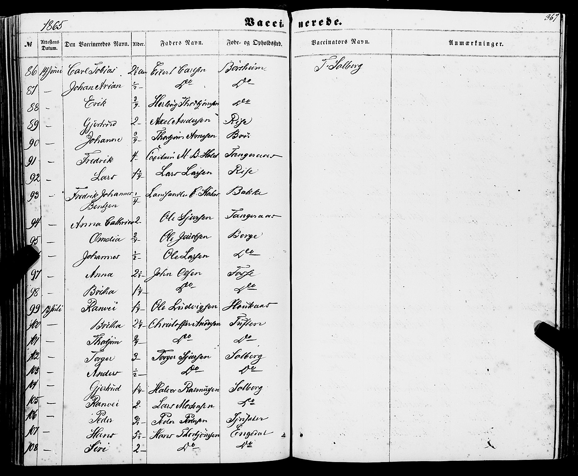 Strandebarm sokneprestembete, AV/SAB-A-78401/H/Haa: Parish register (official) no. A 8, 1858-1872, p. 367