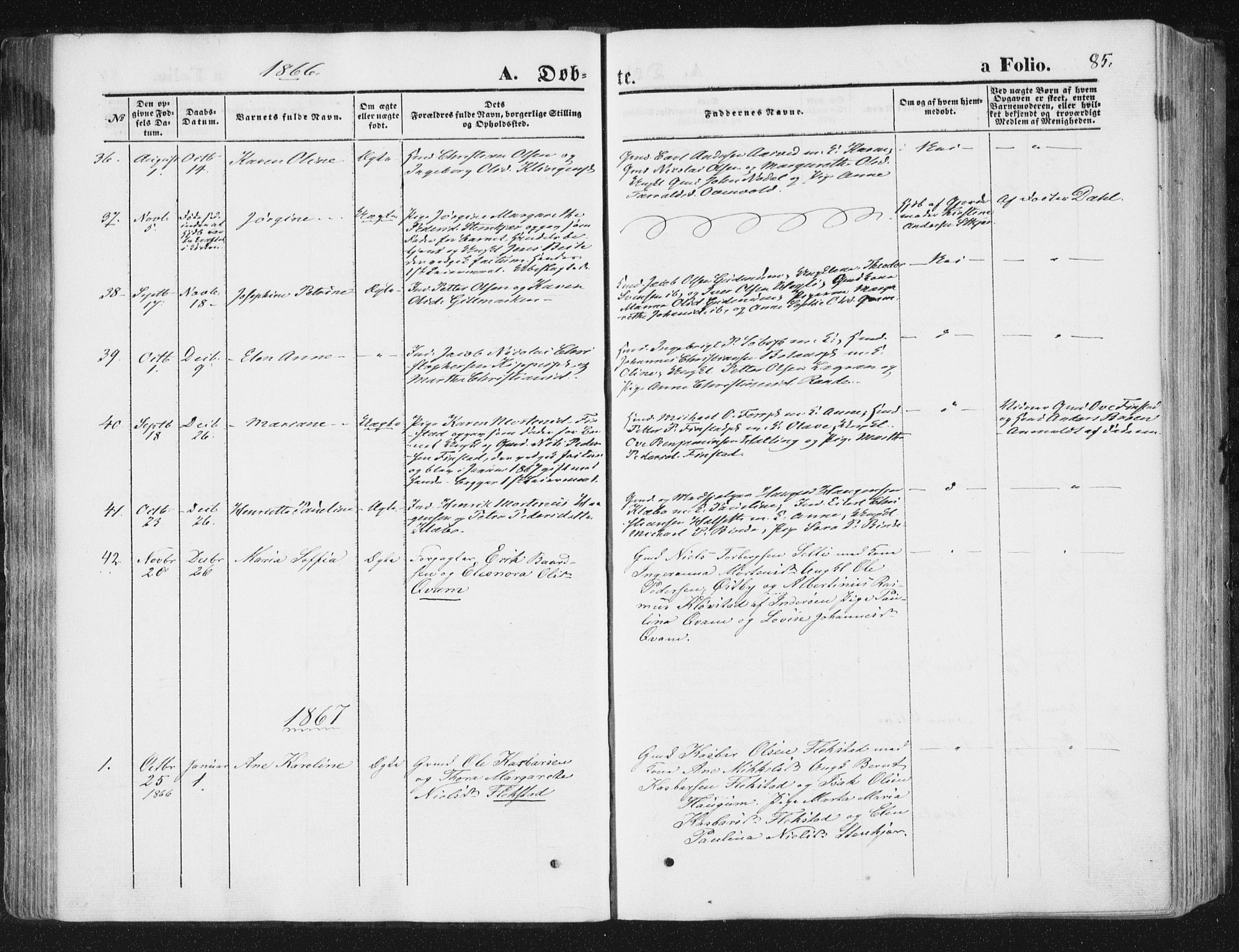 Ministerialprotokoller, klokkerbøker og fødselsregistre - Nord-Trøndelag, SAT/A-1458/746/L0447: Parish register (official) no. 746A06, 1860-1877, p. 85