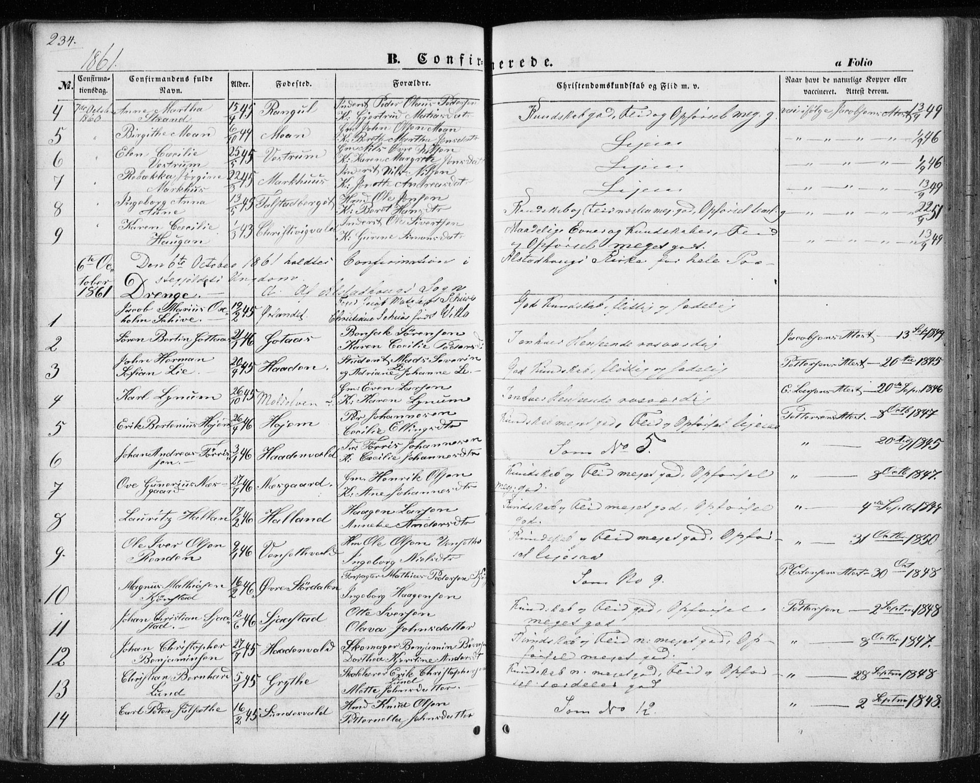 Ministerialprotokoller, klokkerbøker og fødselsregistre - Nord-Trøndelag, SAT/A-1458/717/L0154: Parish register (official) no. 717A07 /1, 1850-1862, p. 234