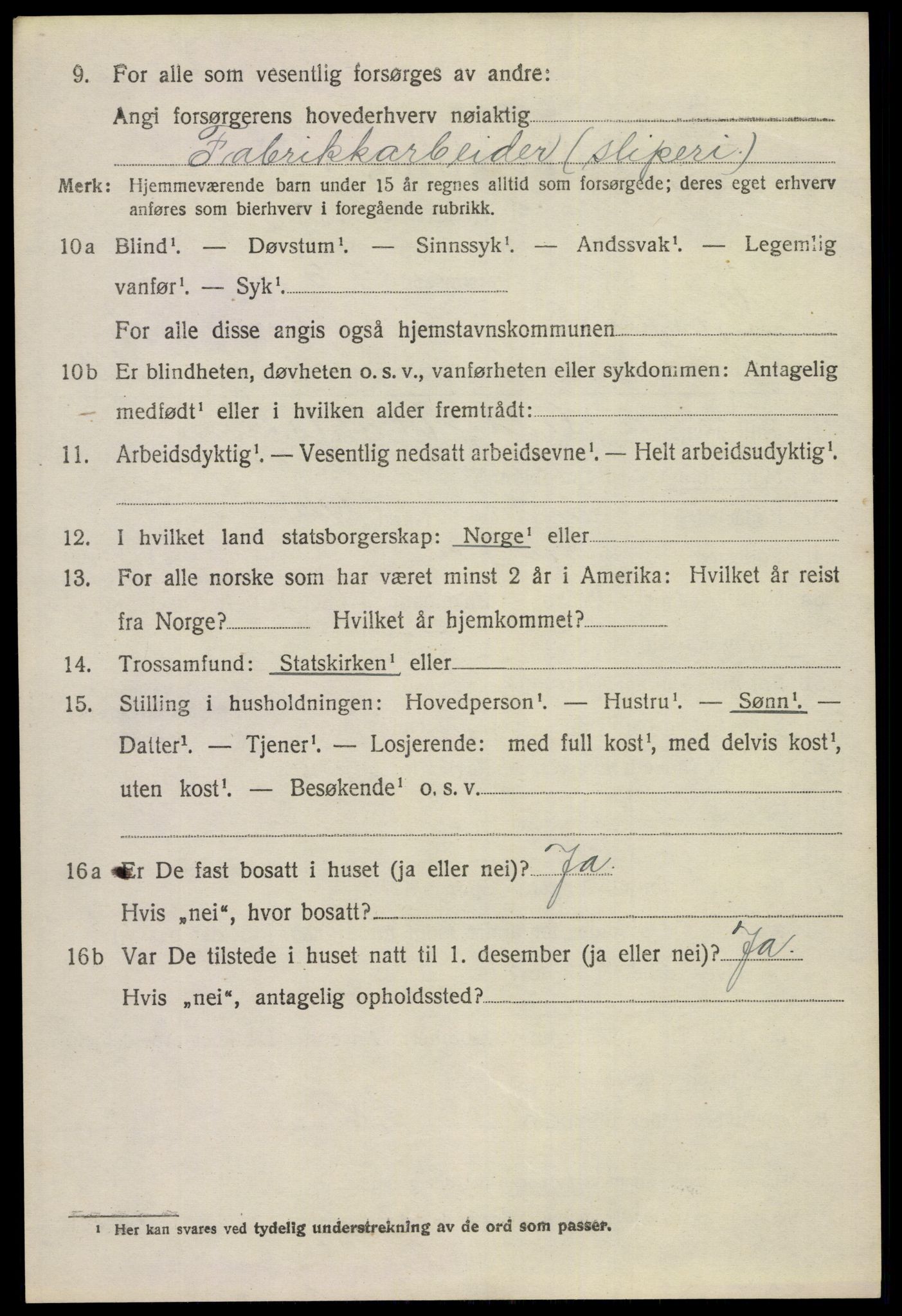 SAKO, 1920 census for Gjerpen, 1920, p. 2709