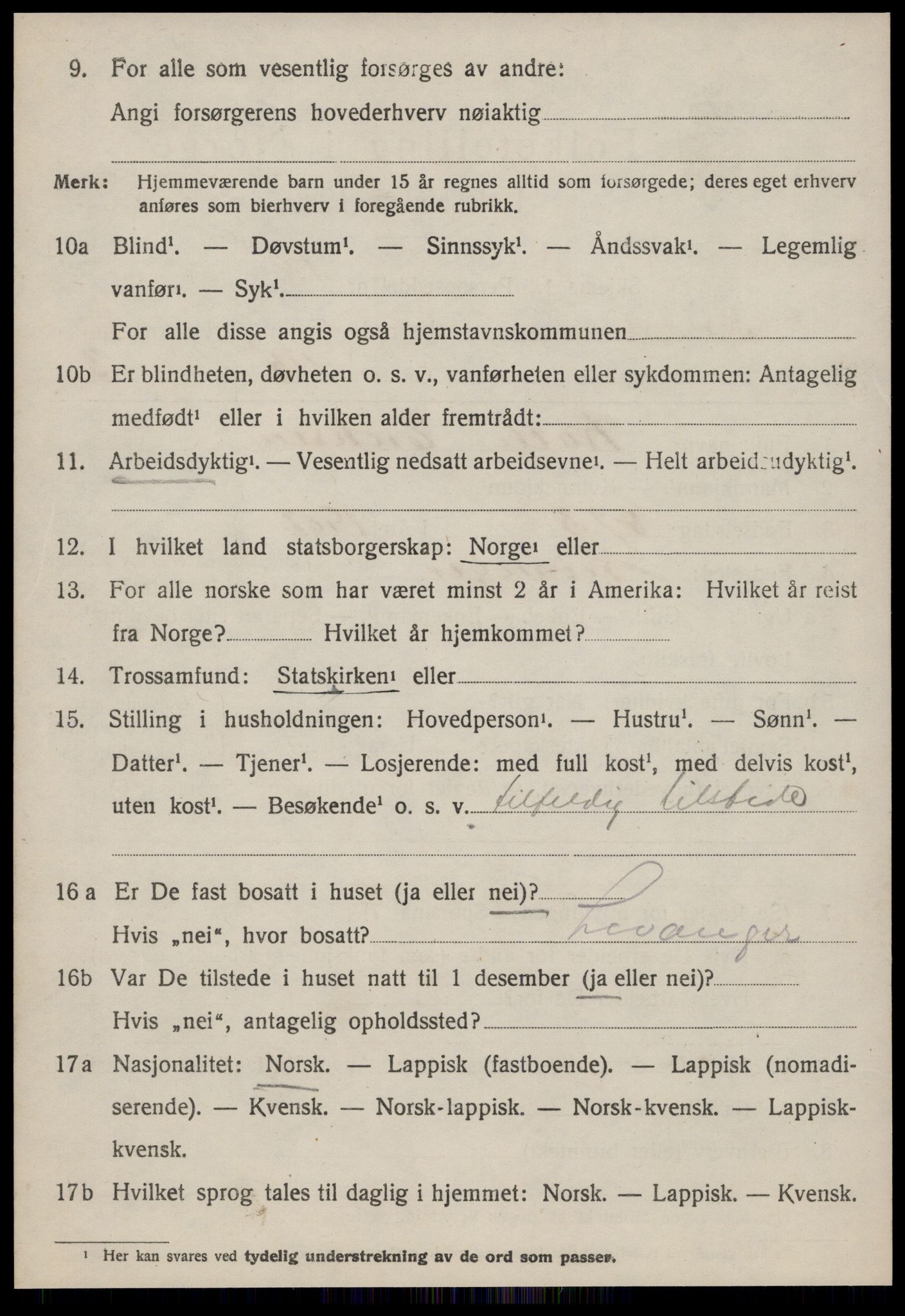 SAT, 1920 census for Meldal, 1920, p. 9174