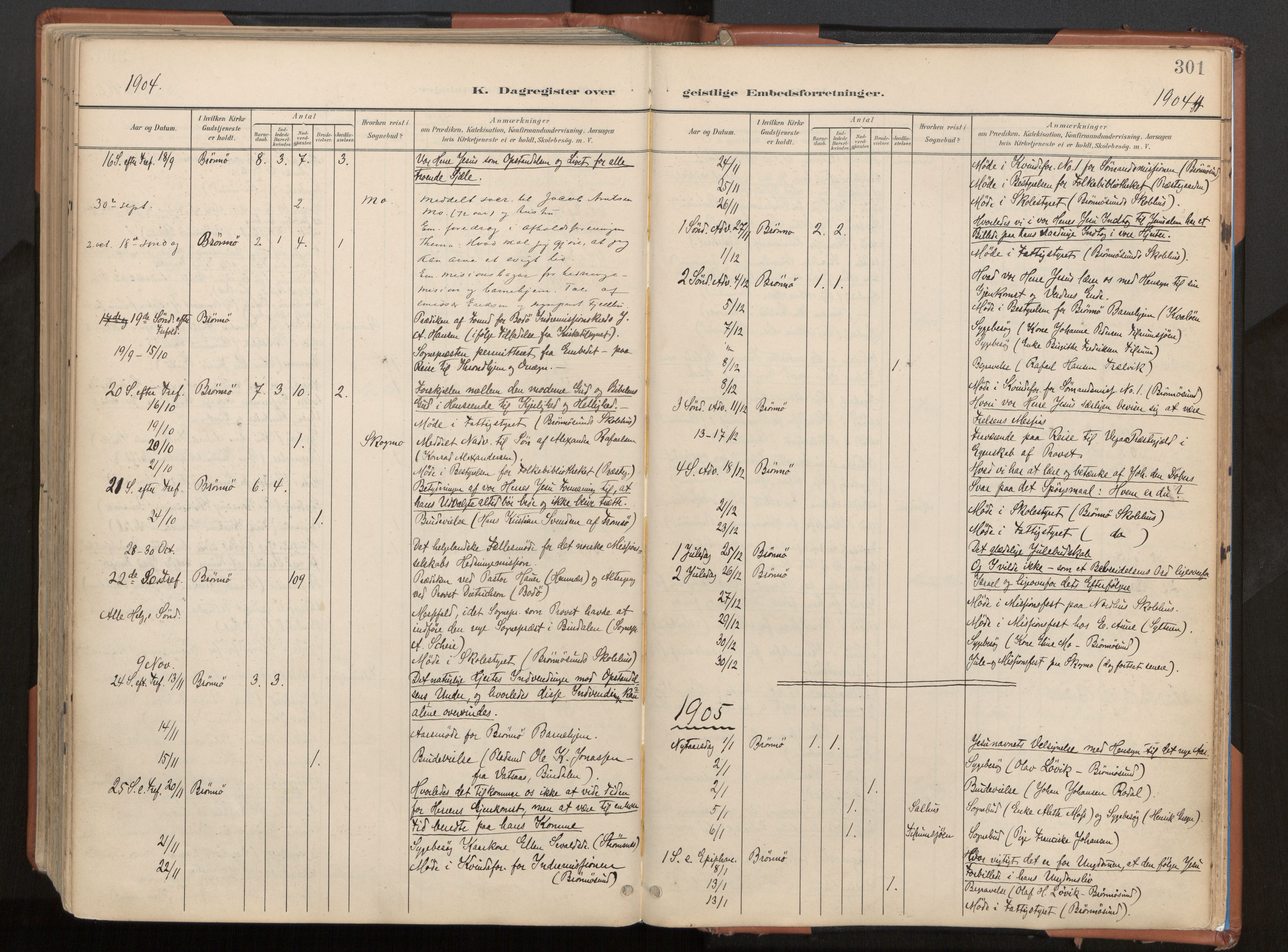 Ministerialprotokoller, klokkerbøker og fødselsregistre - Nordland, AV/SAT-A-1459/813/L0201: Parish register (official) no. 813A11, 1901-1918, p. 301