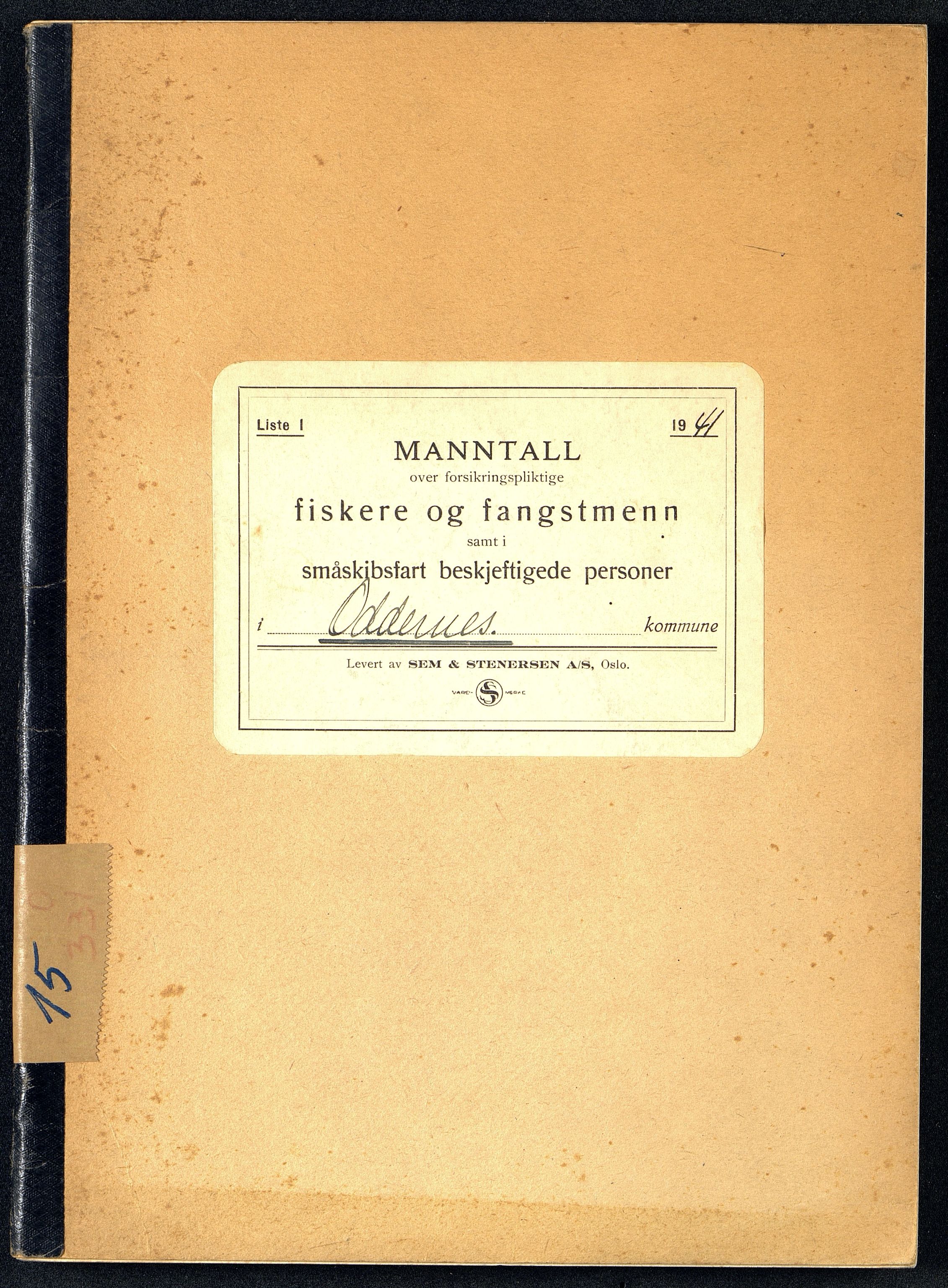 Oddernes kommune - Fiskermanntallnemnda, ARKSOR/1001OD622/F/L0001/0014: Manntall over forsikringspliktige fiskere og fangstmenn / Manntall over forsikringspliktige fiskere og fangstmenn, 1941