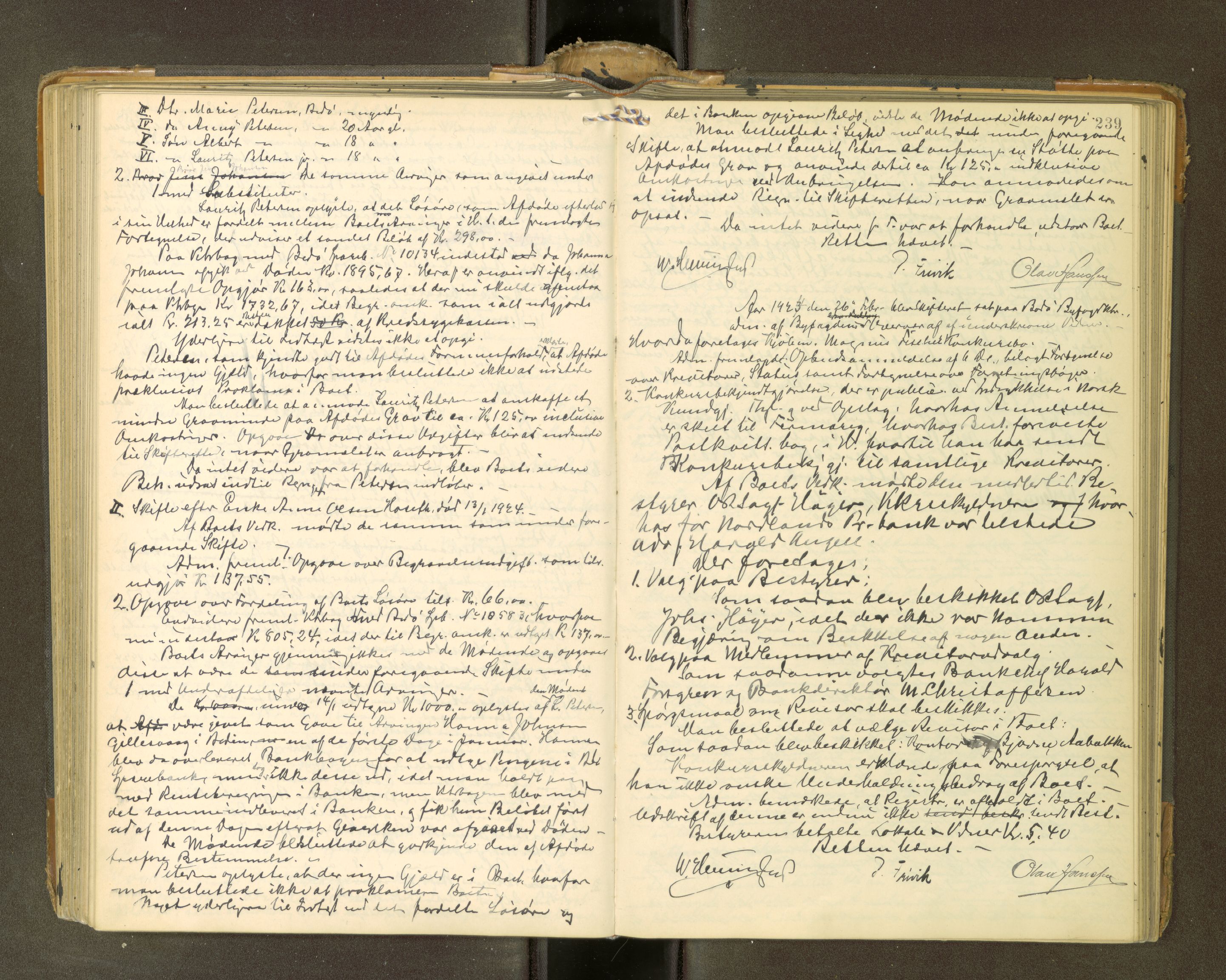 Bodø sorenskriveri, AV/SAT-A-0022/1/3/3B/L0003: Skiftebehandlingsprotokoll, 1909-1930, p. 239