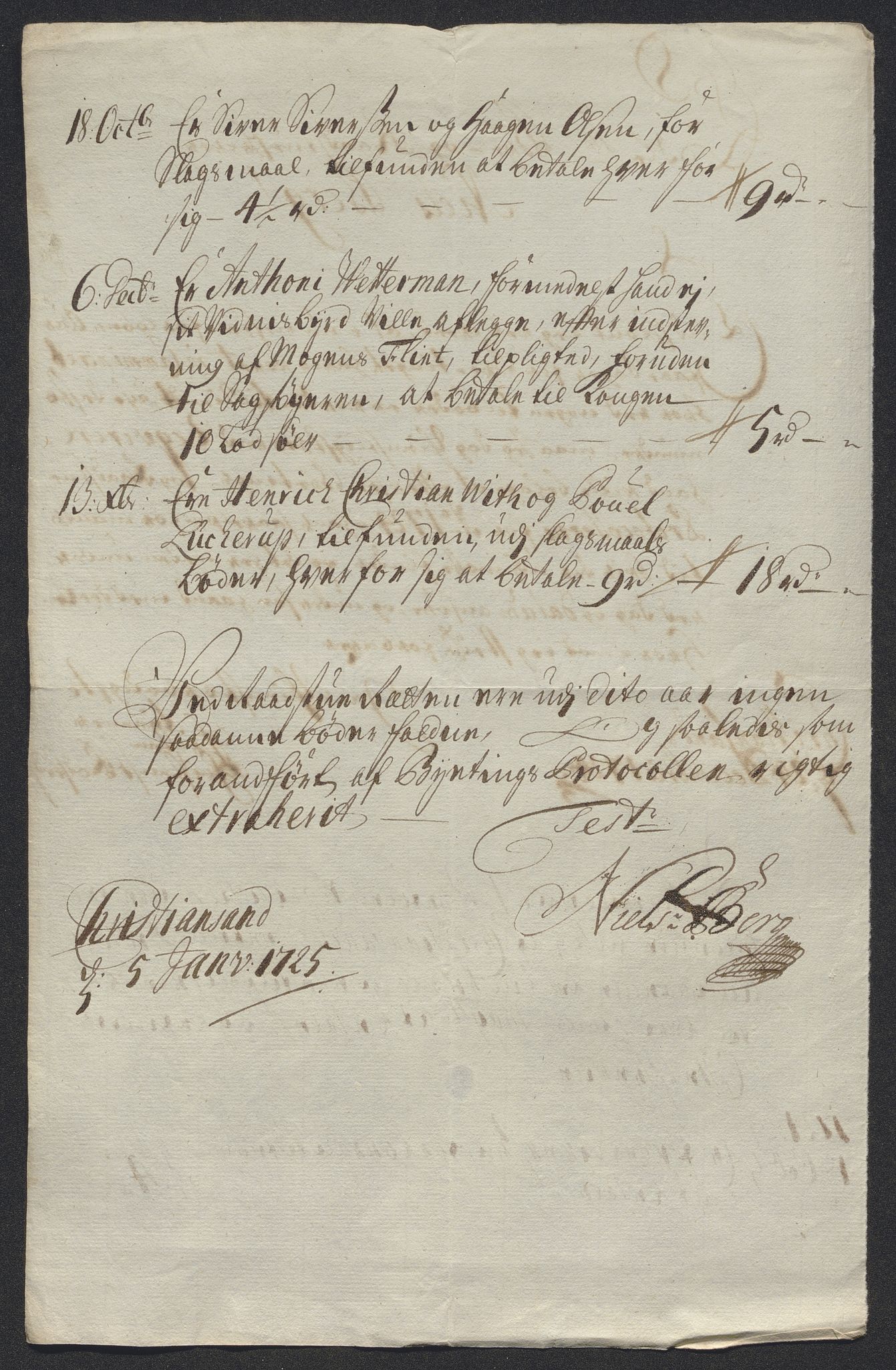 Rentekammeret inntil 1814, Reviderte regnskaper, Byregnskaper, AV/RA-EA-4066/R/Rm/L0286: [M19] Sikt og sakefall, 1719-1727, p. 329