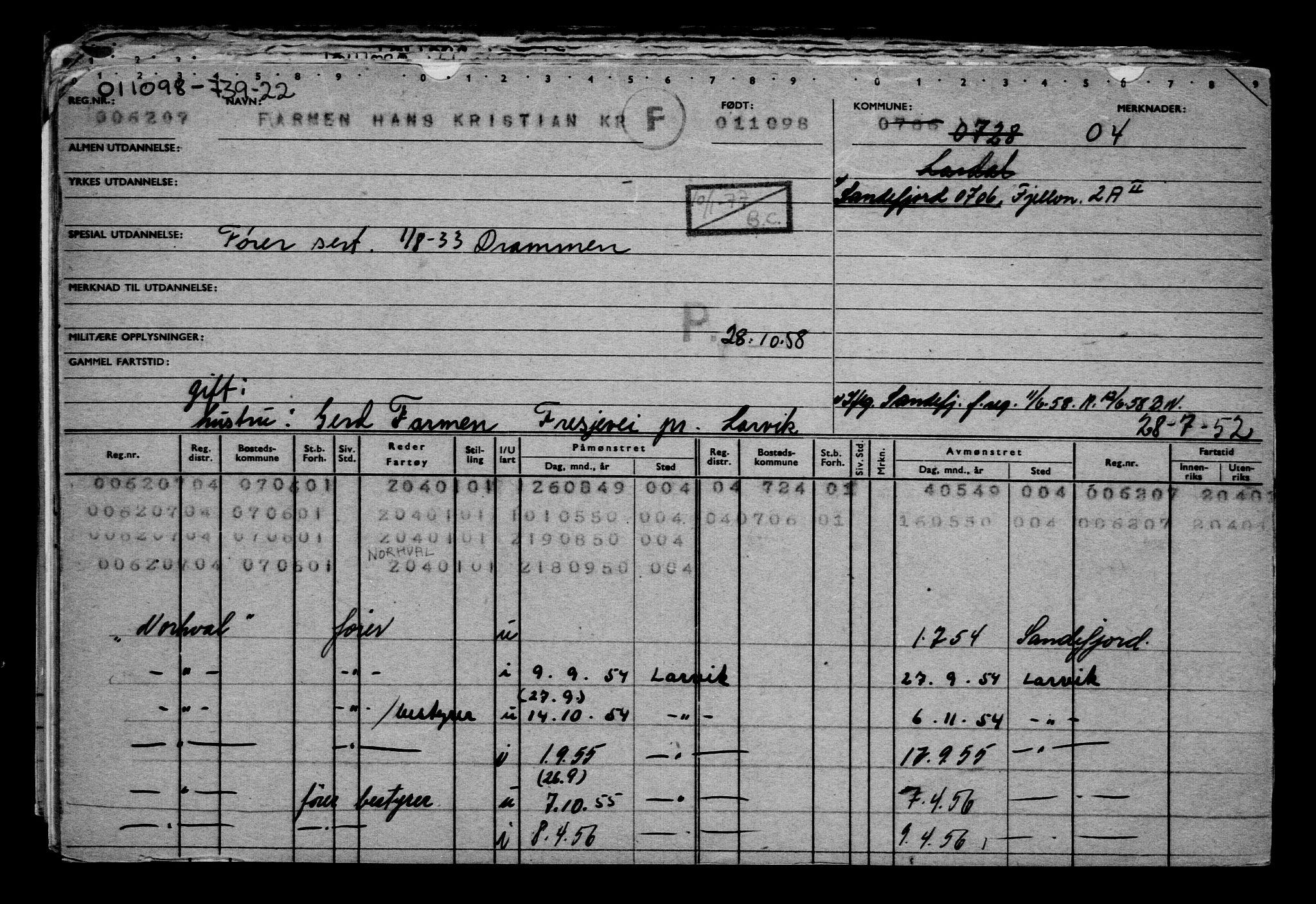 Direktoratet for sjømenn, RA/S-3545/G/Gb/L0030: Hovedkort, 1898, p. 3