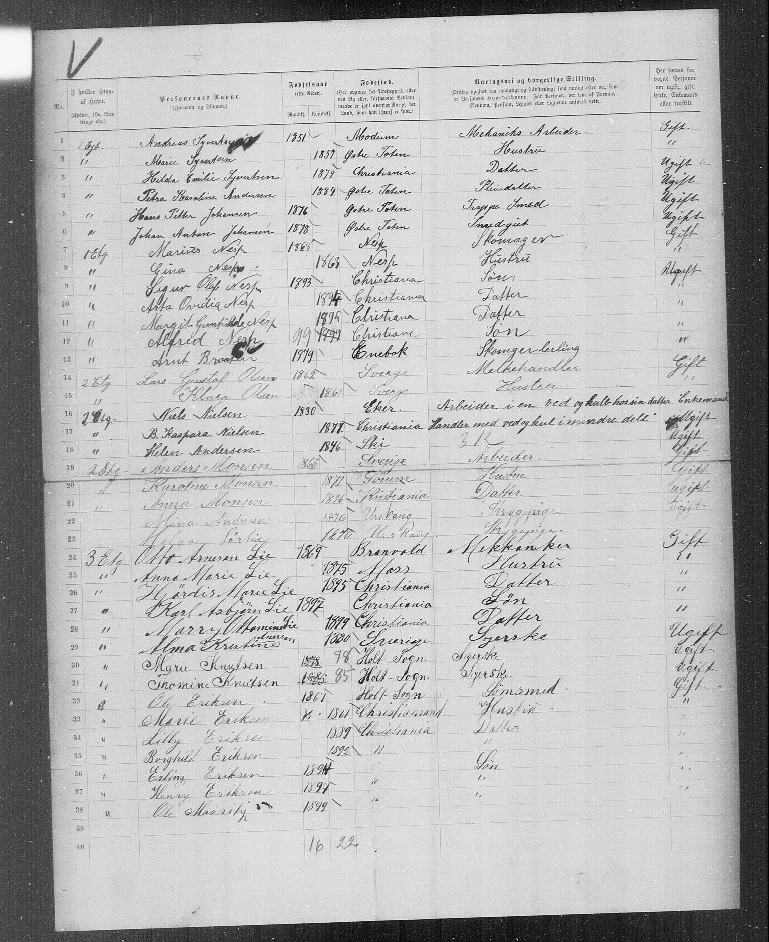 OBA, Municipal Census 1899 for Kristiania, 1899, p. 3358