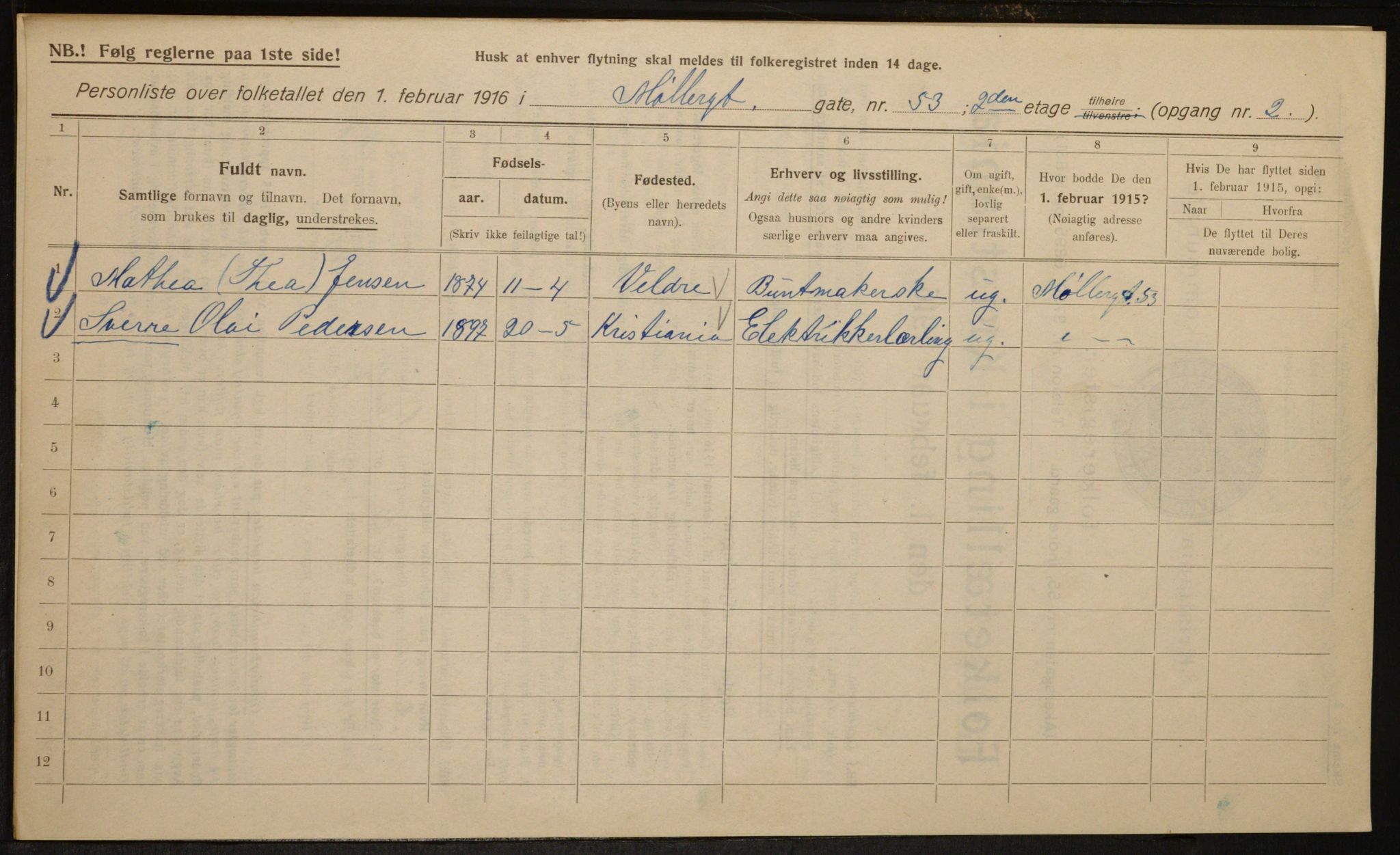 OBA, Municipal Census 1916 for Kristiania, 1916, p. 70731