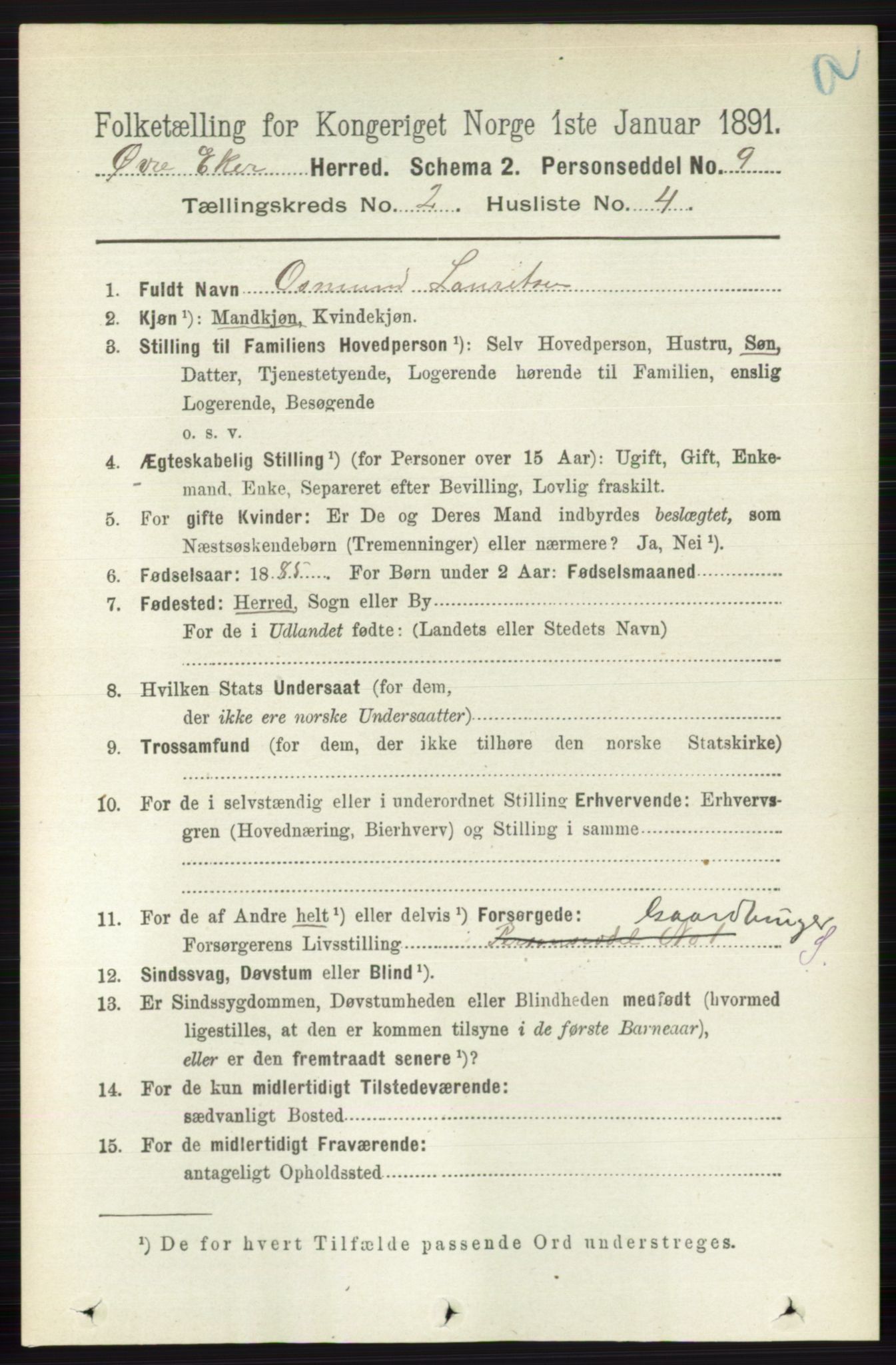RA, 1891 census for 0624 Øvre Eiker, 1891, p. 561