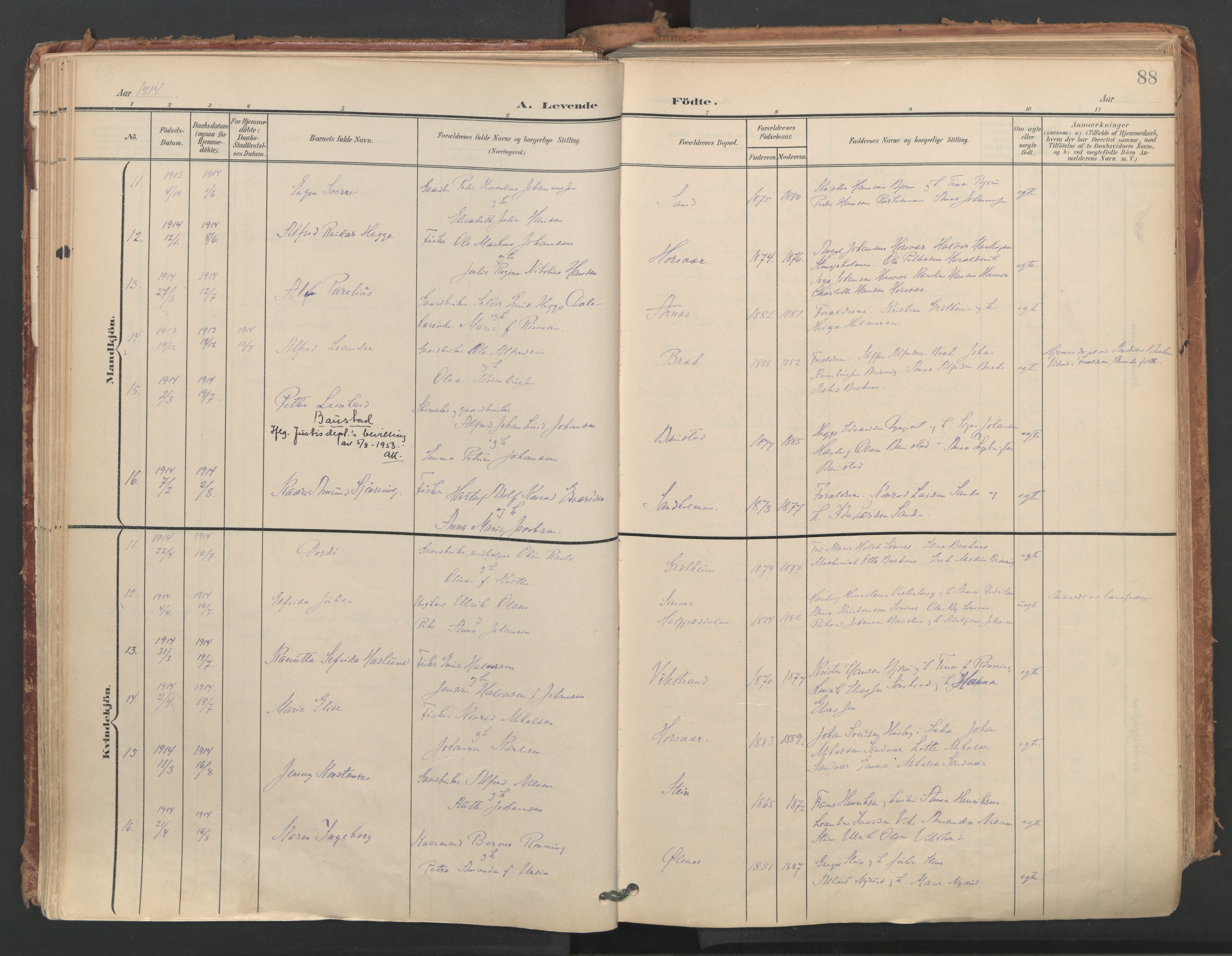 Ministerialprotokoller, klokkerbøker og fødselsregistre - Nordland, AV/SAT-A-1459/812/L0180: Parish register (official) no. 812A09, 1901-1915, p. 88