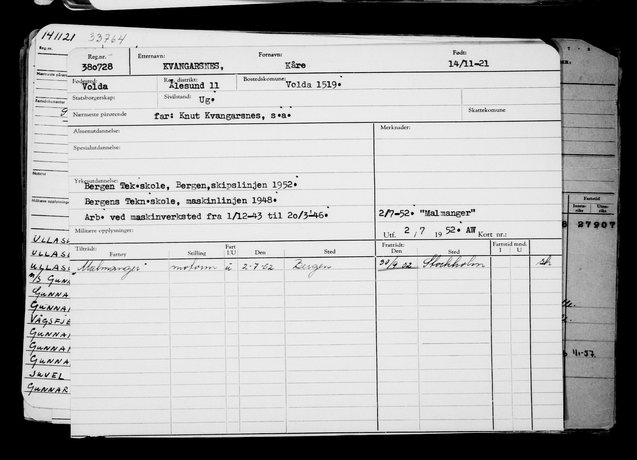 Direktoratet for sjømenn, AV/RA-S-3545/G/Gb/L0199: Hovedkort, 1921, p. 754