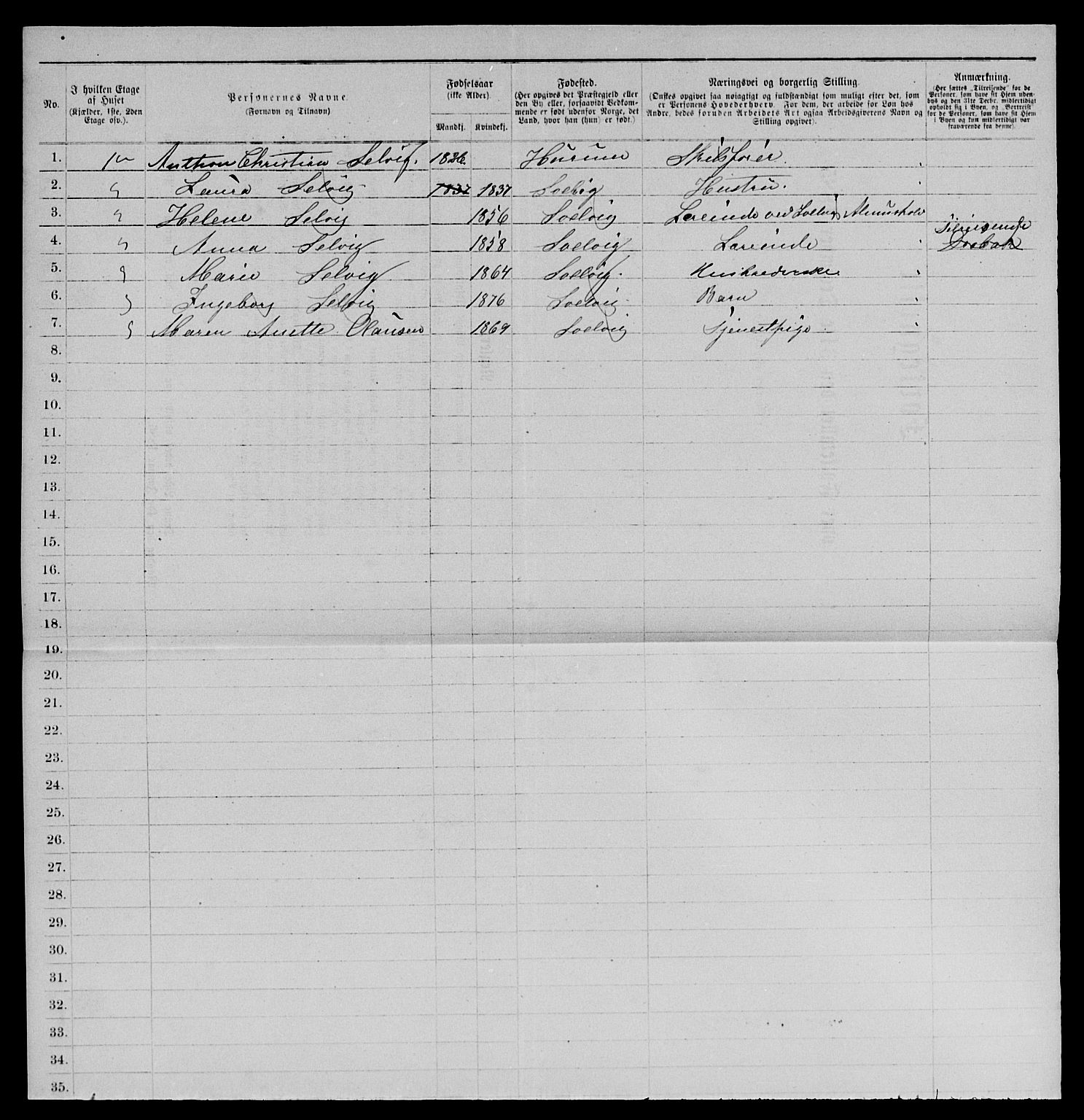 SAKO, 1885 census for 0701 Svelvik, 1885, p. 226