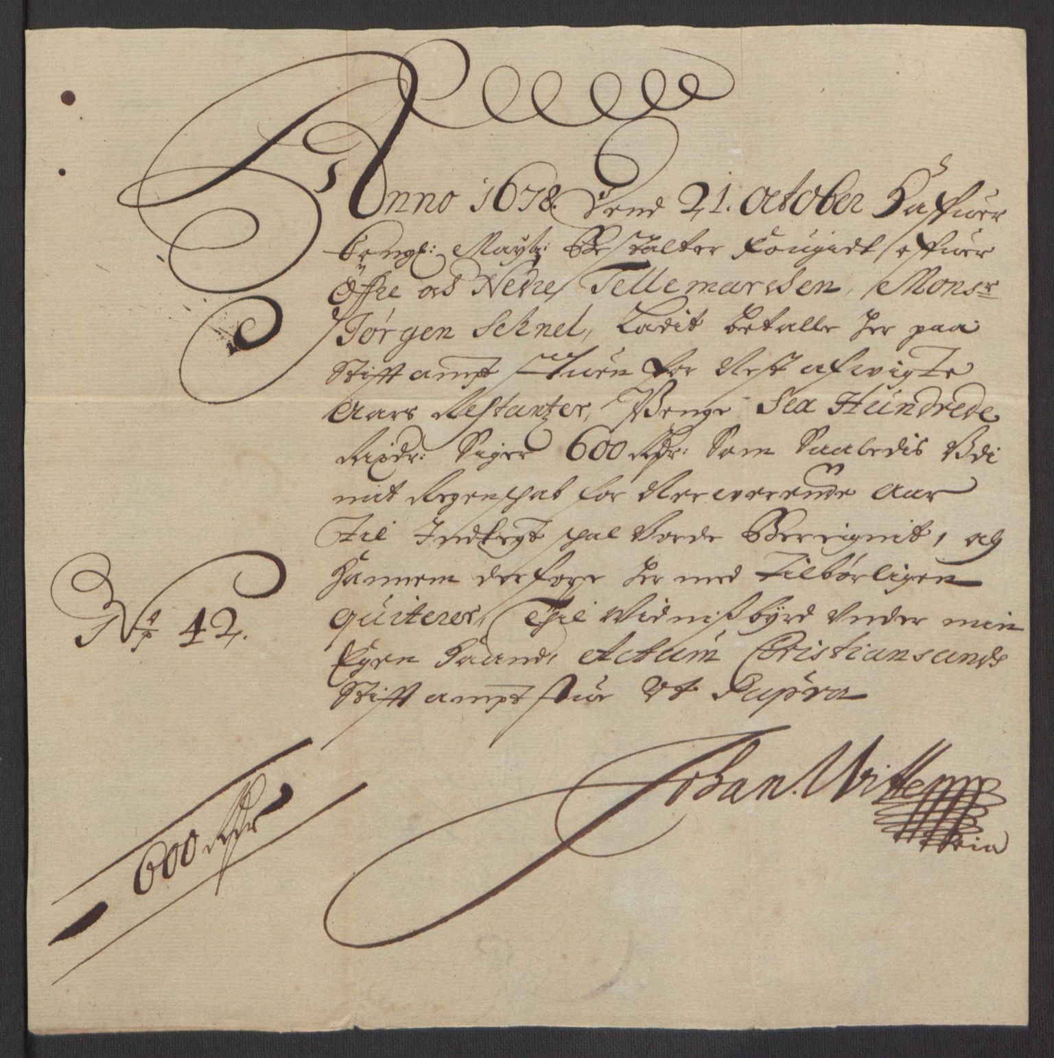 Rentekammeret inntil 1814, Reviderte regnskaper, Fogderegnskap, AV/RA-EA-4092/R35/L2071: Fogderegnskap Øvre og Nedre Telemark, 1678, p. 172