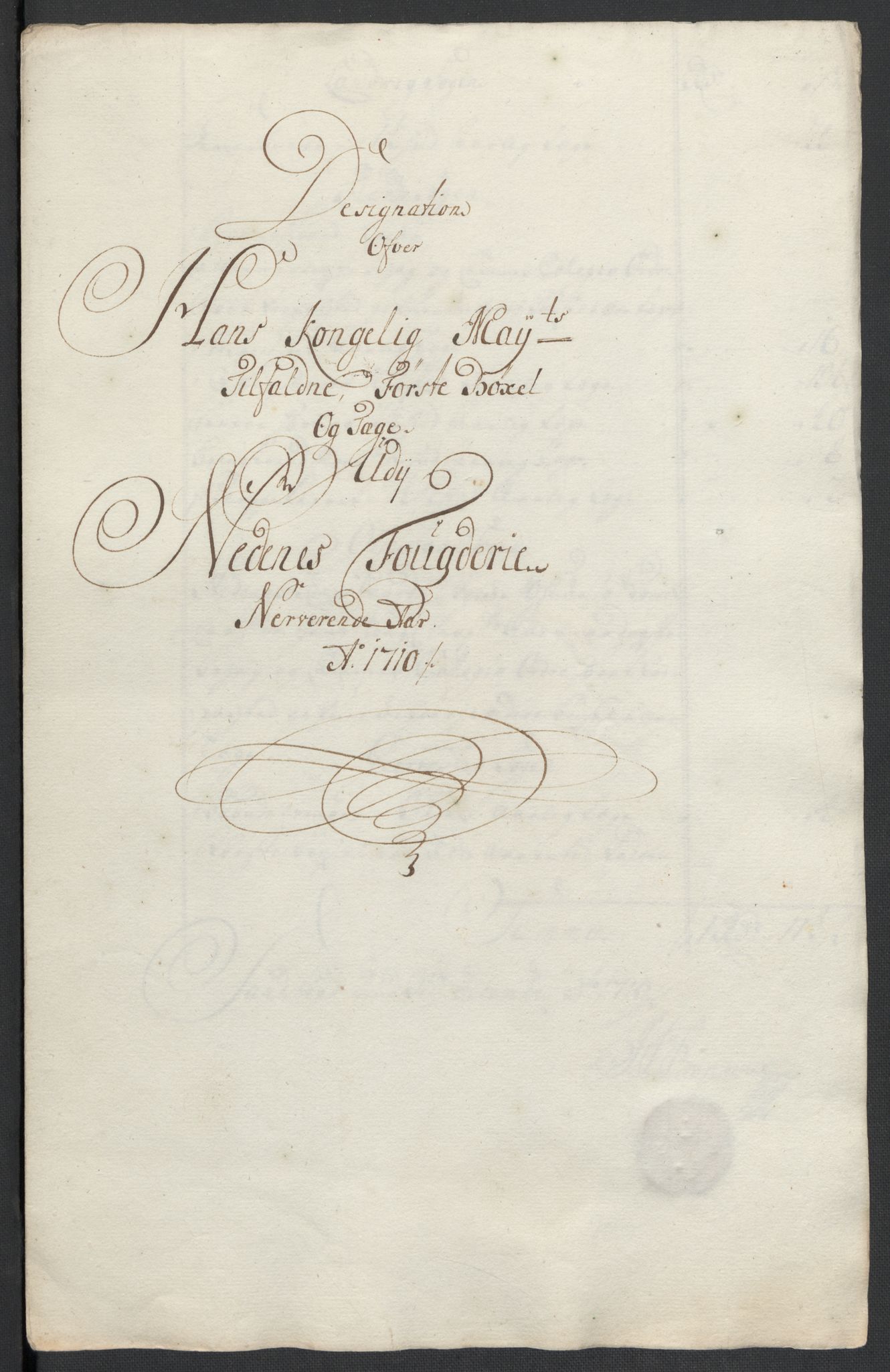 Rentekammeret inntil 1814, Reviderte regnskaper, Fogderegnskap, AV/RA-EA-4092/R39/L2319: Fogderegnskap Nedenes, 1710-1711, p. 20