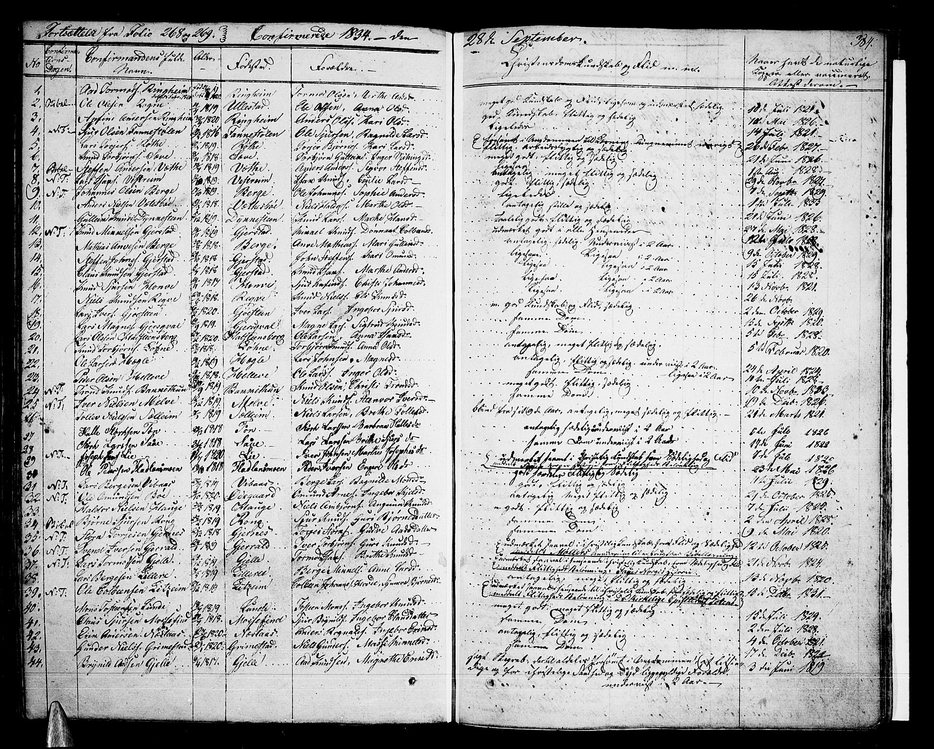 Voss sokneprestembete, SAB/A-79001/H/Haa: Parish register (official) no. A 12, 1823-1837, p. 384
