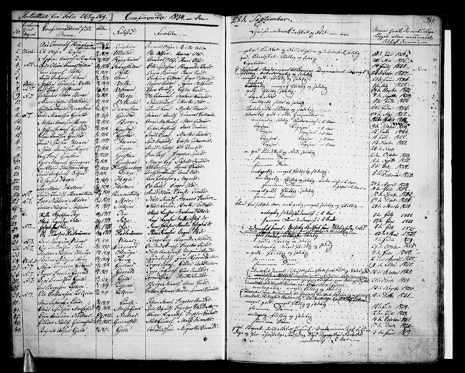 Voss sokneprestembete, AV/SAB-A-79001/H/Haa: Parish register (official) no. A 12, 1823-1837, p. 384