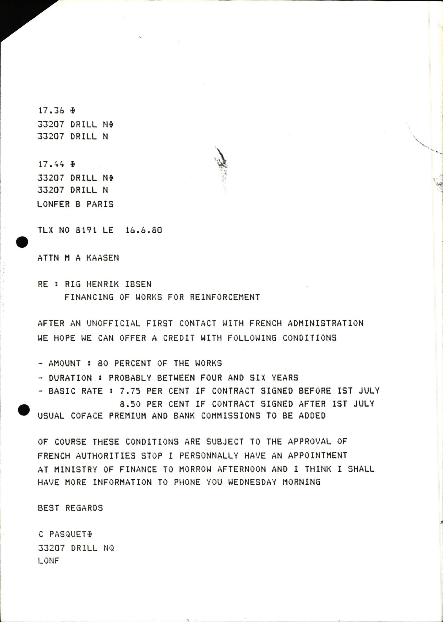 Pa 1503 - Stavanger Drilling AS, AV/SAST-A-101906/2/E/Ec/Eca/L0011: Sak og korrespondanse, 1980-1981