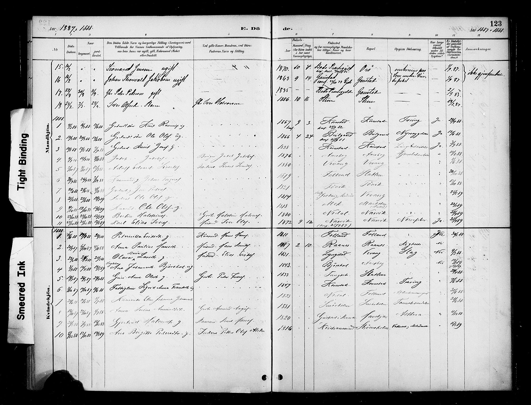 Ministerialprotokoller, klokkerbøker og fødselsregistre - Møre og Romsdal, SAT/A-1454/570/L0832: Parish register (official) no. 570A06, 1885-1900, p. 123