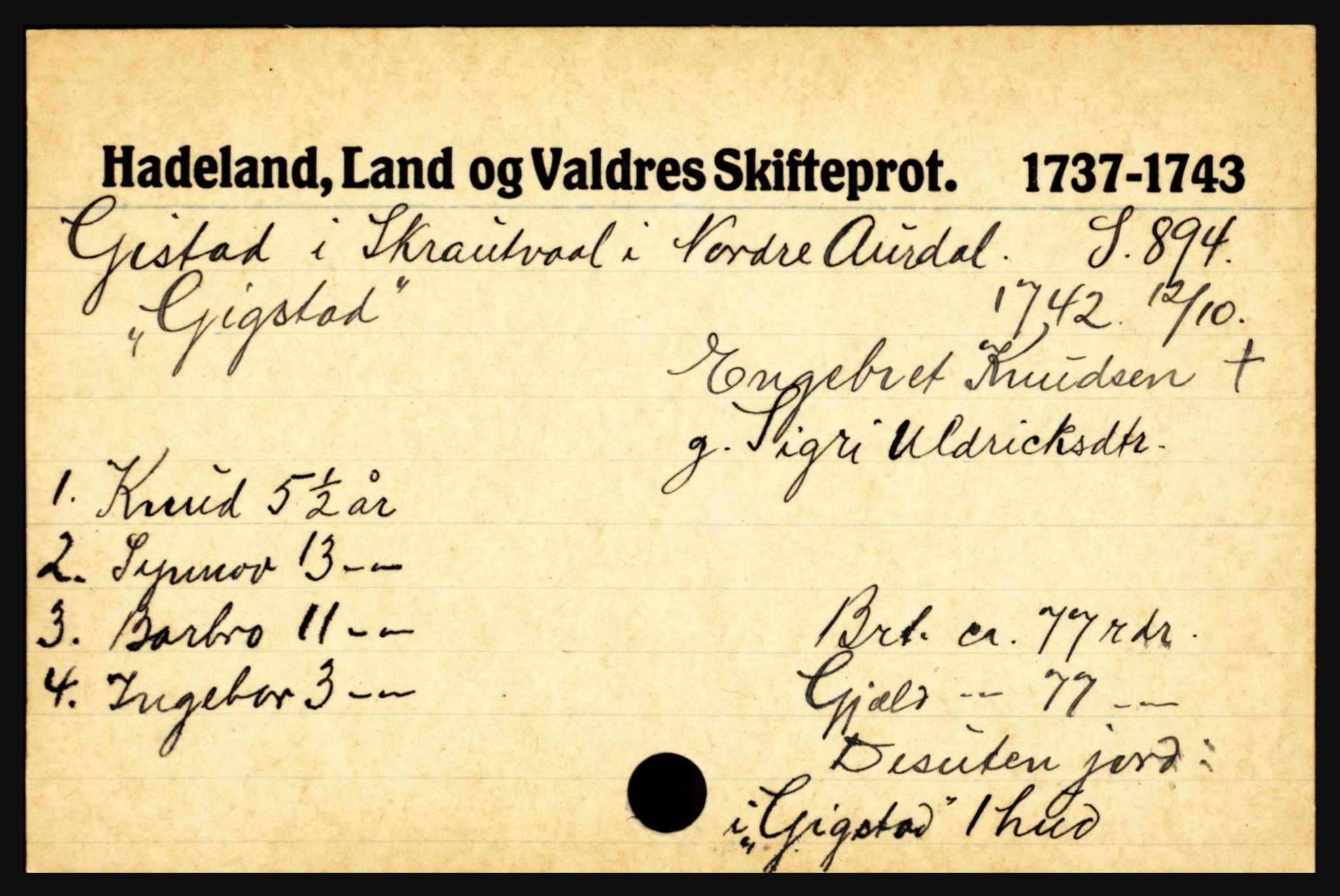 Valdres sorenskriveri, SAH/TING-016/J, 1659-1903, p. 3735
