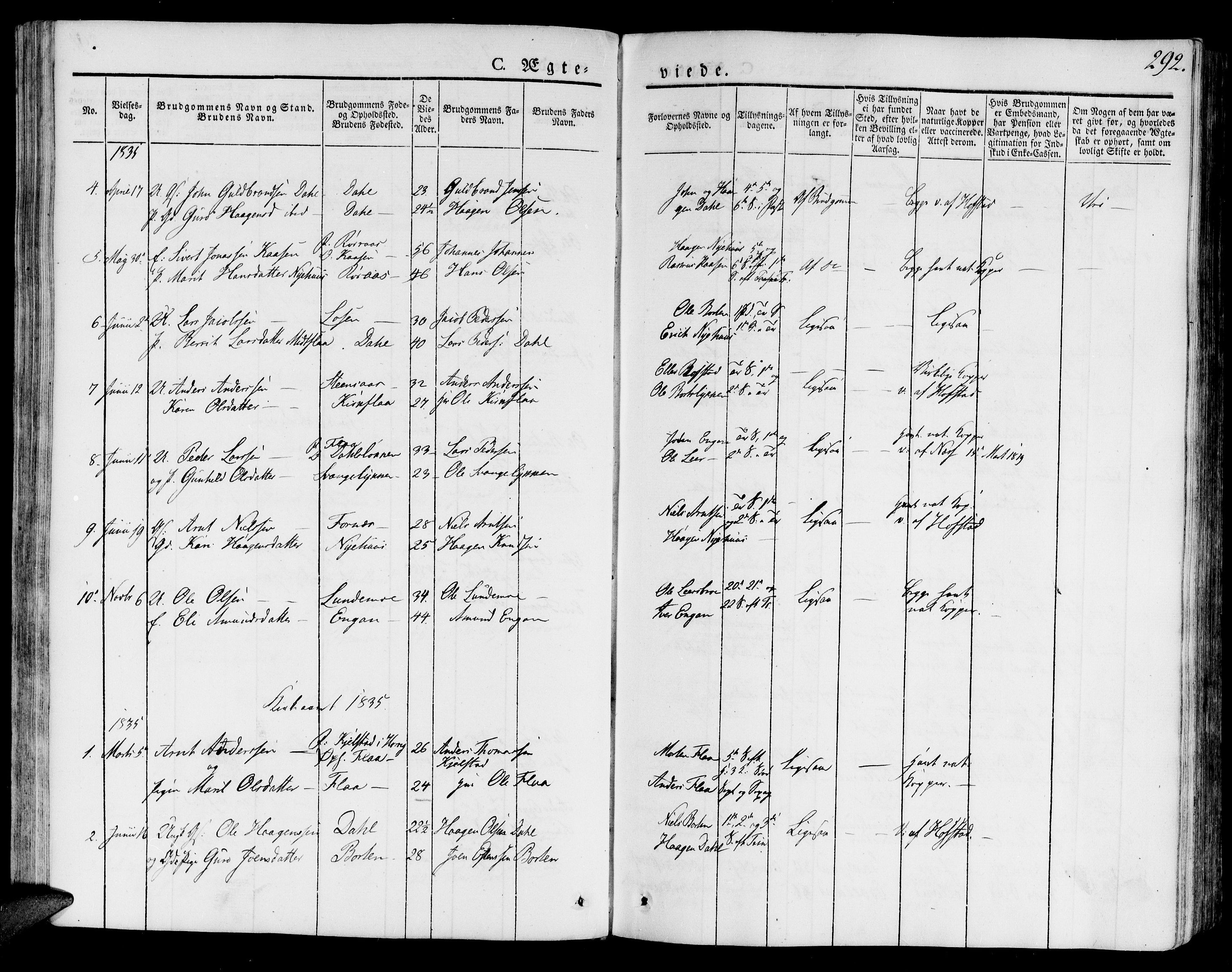 Ministerialprotokoller, klokkerbøker og fødselsregistre - Sør-Trøndelag, SAT/A-1456/691/L1072: Parish register (official) no. 691A05 /3, 1826-1841, p. 292