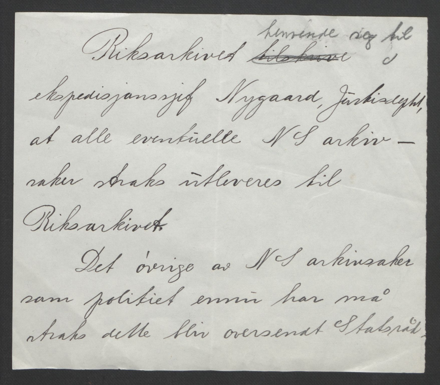 NS-administrasjonen 1940-1945 (Statsrådsekretariatet, de kommisariske statsråder mm), AV/RA-S-4279/D/Db/L0111/0003: Saker fra krigsårene / Journal, 1940-1945, p. 197