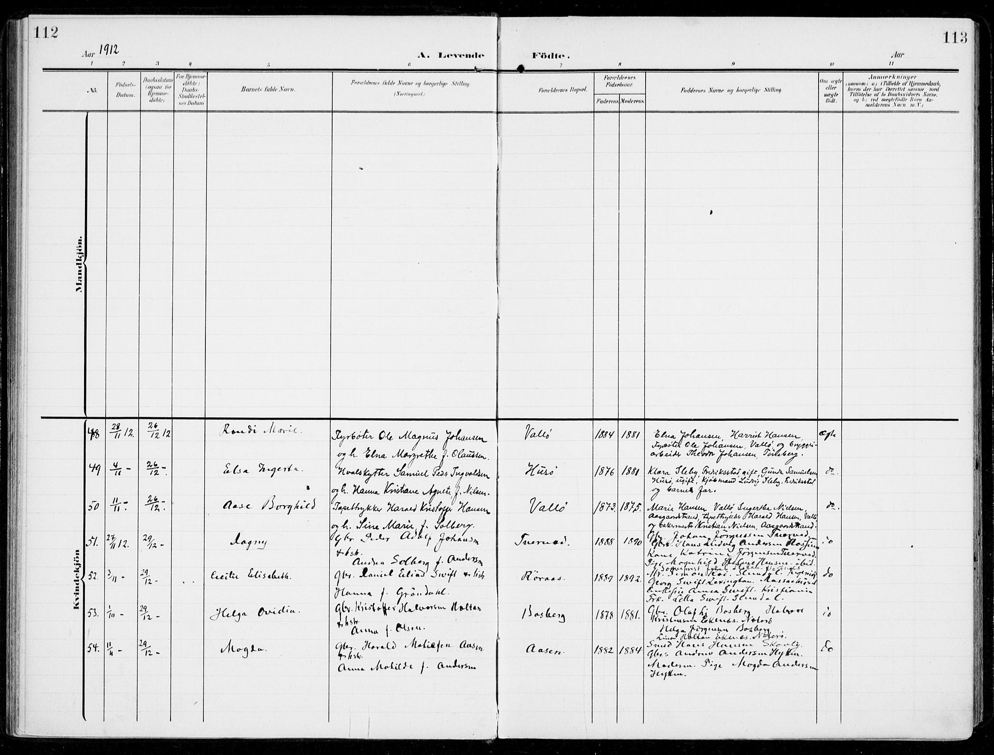 Sem kirkebøker, AV/SAKO-A-5/F/Fb/L0006: Parish register (official) no. II 6, 1905-1918, p. 112-113