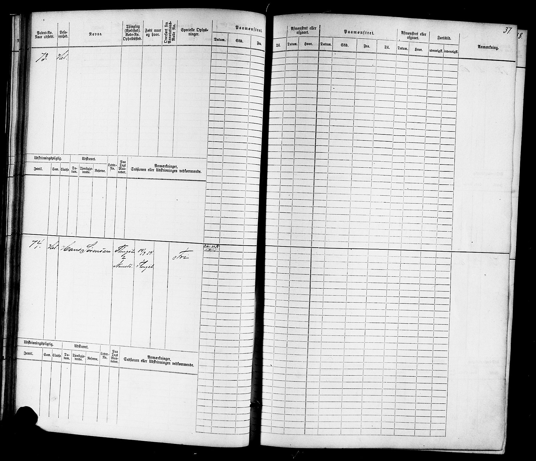 Tvedestrand mønstringskrets, AV/SAK-2031-0011/F/Fb/L0015: Hovedrulle nr 1-766, U-31, 1869-1900, p. 39