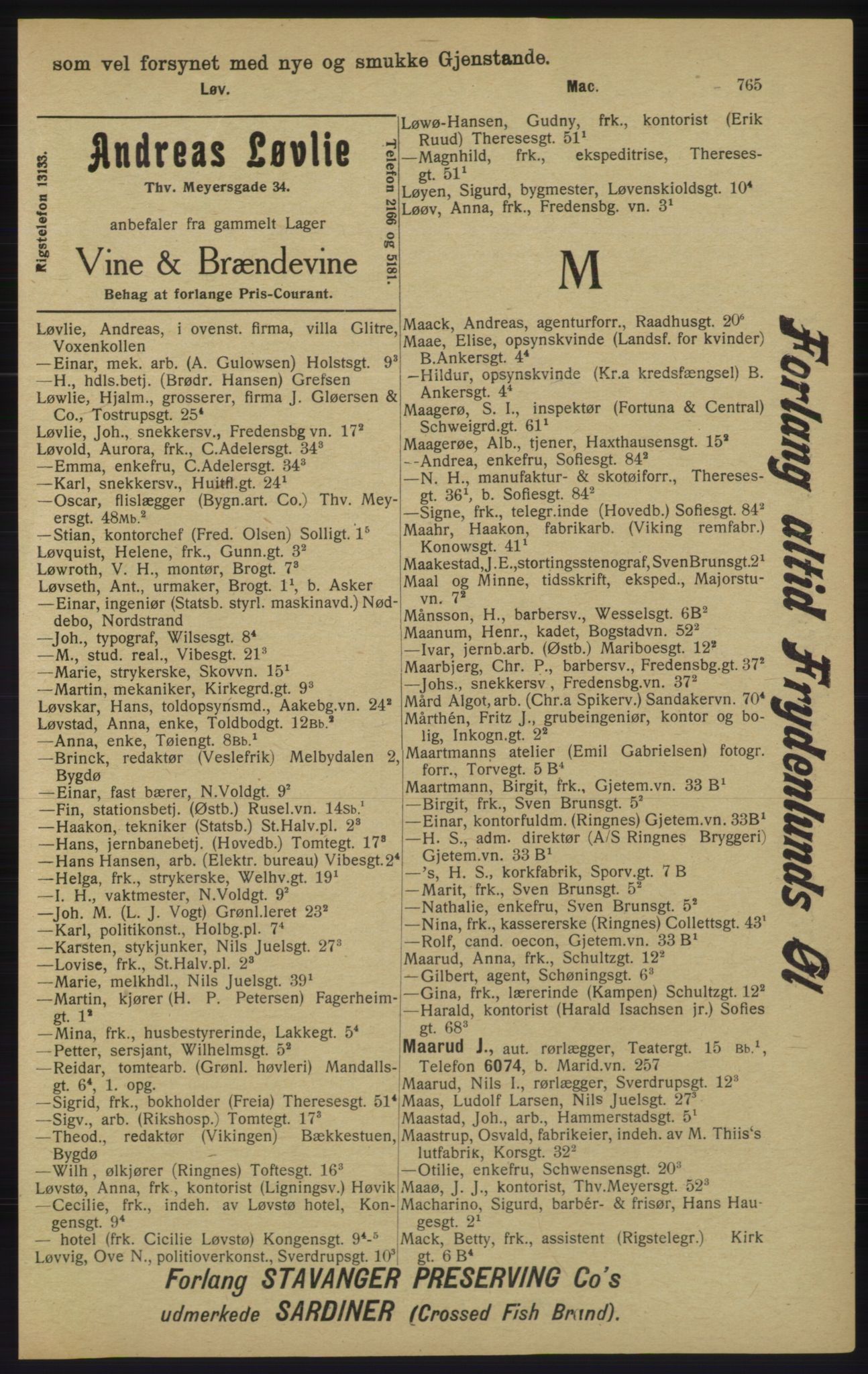 Kristiania/Oslo adressebok, PUBL/-, 1913, p. 777