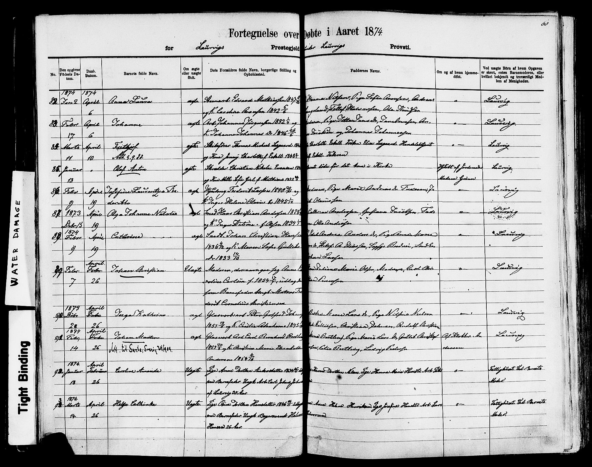 Larvik kirkebøker, AV/SAKO-A-352/F/Fa/L0006: Parish register (official) no. I 6, 1871-1883, p. 60