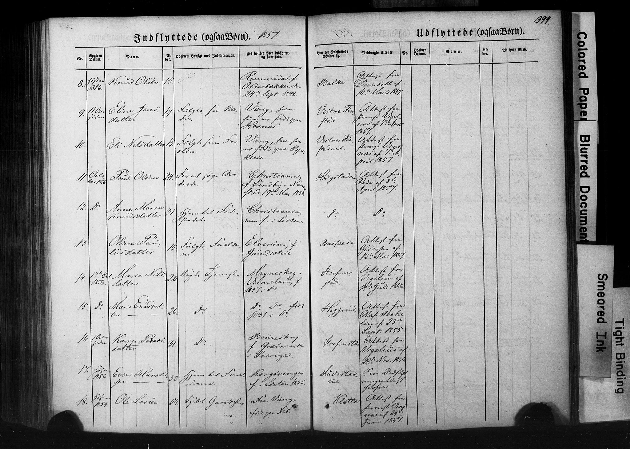 Løten prestekontor, AV/SAH-PREST-022/K/Ka/L0007: Parish register (official) no. 7, 1850-1859, p. 399